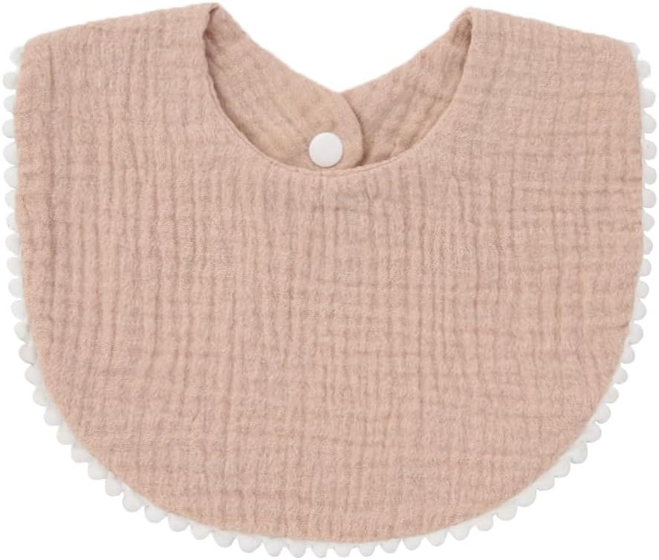 Nishine 4 Pack Muslin Baby Drool Bibs,Toddler Boys Girls Cotton Drooling Bibs,Feeding Teething Bibs with Snap - Yellow Pack-4Pcs image number 5