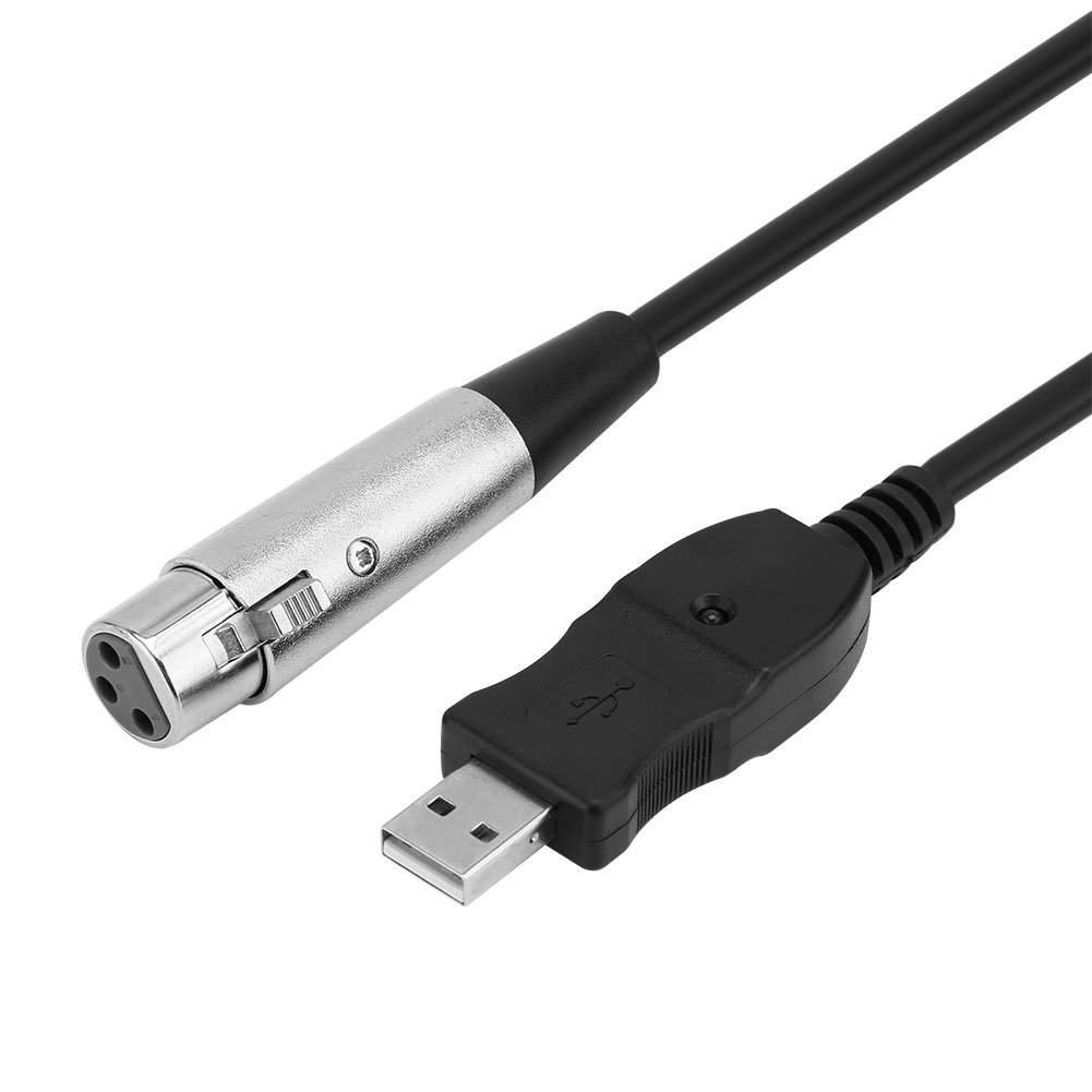 USB to XLR Cable, USB Male to XLR Female Microphone Mic Studio Audio Link Cable Adapter Black Audio Video Accessories USB Microphone Cable