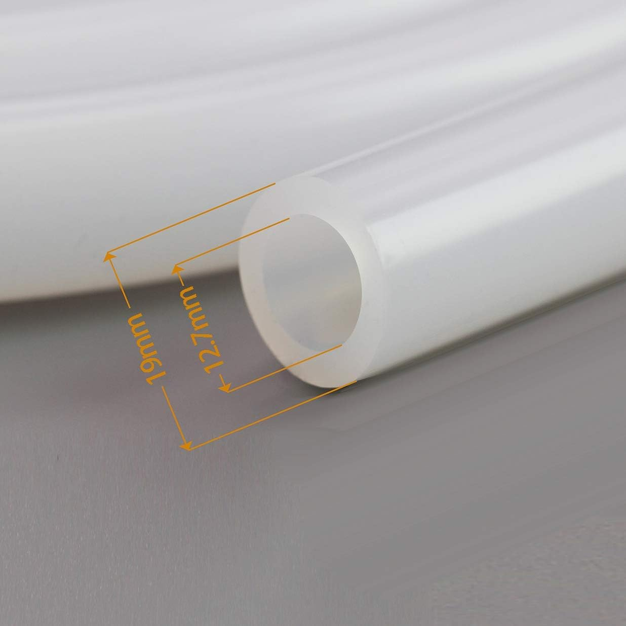 DIGITEN Home Brewing and Winemaking Silicone Tubing, 1/2 Inch ID X 3/4 Inch OD, 1/8 Inch Wall - 10 Ft, High Temp Food Grade Tube, Flexible Hose Pipe with Stainless Worm Gear Hose Clamps