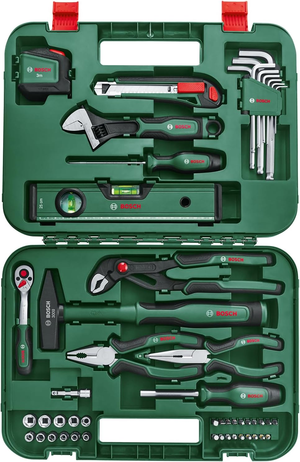 Bosch Home & Garden Advanced Hand Tool Set (52 Pieces) (Set of High Quality Tools for Experienced Diyers, Long Life, High Quality Materials, Ergonomic Design)