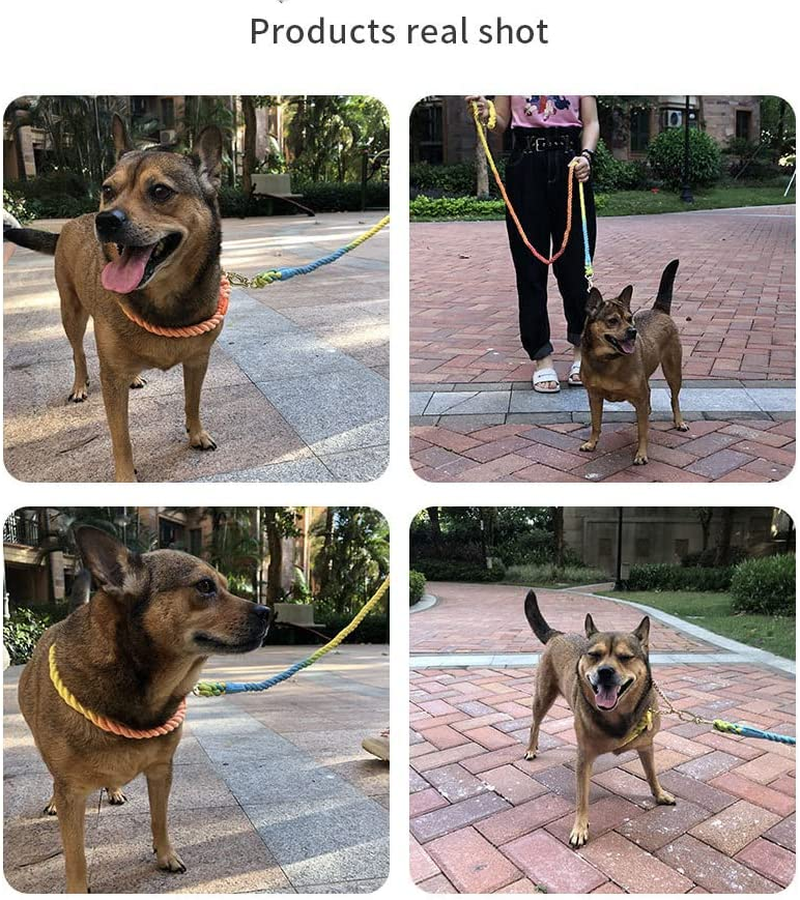 Hands Free Rope Dog Leash 7.5 FT with Adjustable Double Swivel Hook for Small Medium and Large Dogs Running Hiking Camping Walking (Cherry Blossom) - Black image number 4