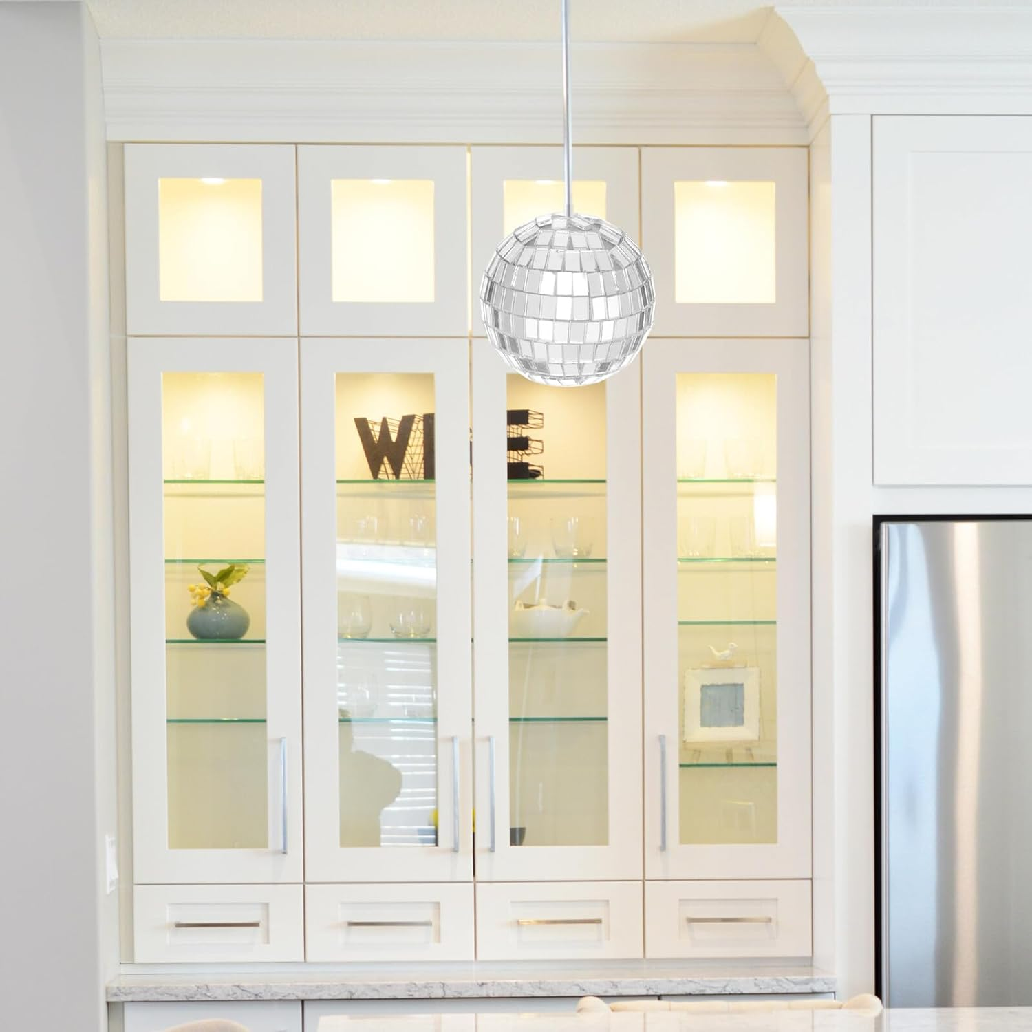 LABRIMP 6Pcs Mosaic Plastic Lawn Light Covers 5Cm Miniature Lampshades for String Light DIY Outdoor Garden Lamp Shades image number 1