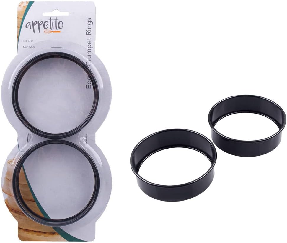 Appetito Non-Stick Egg & Crumpet Rings Set 2