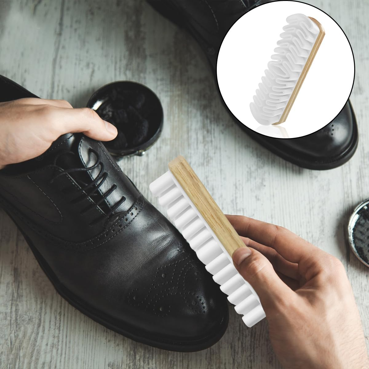 Suede Cleaning Shoe Brush, Nubuck Wood Brush for Jackets, Furniture, Boots (Brown) image number 5