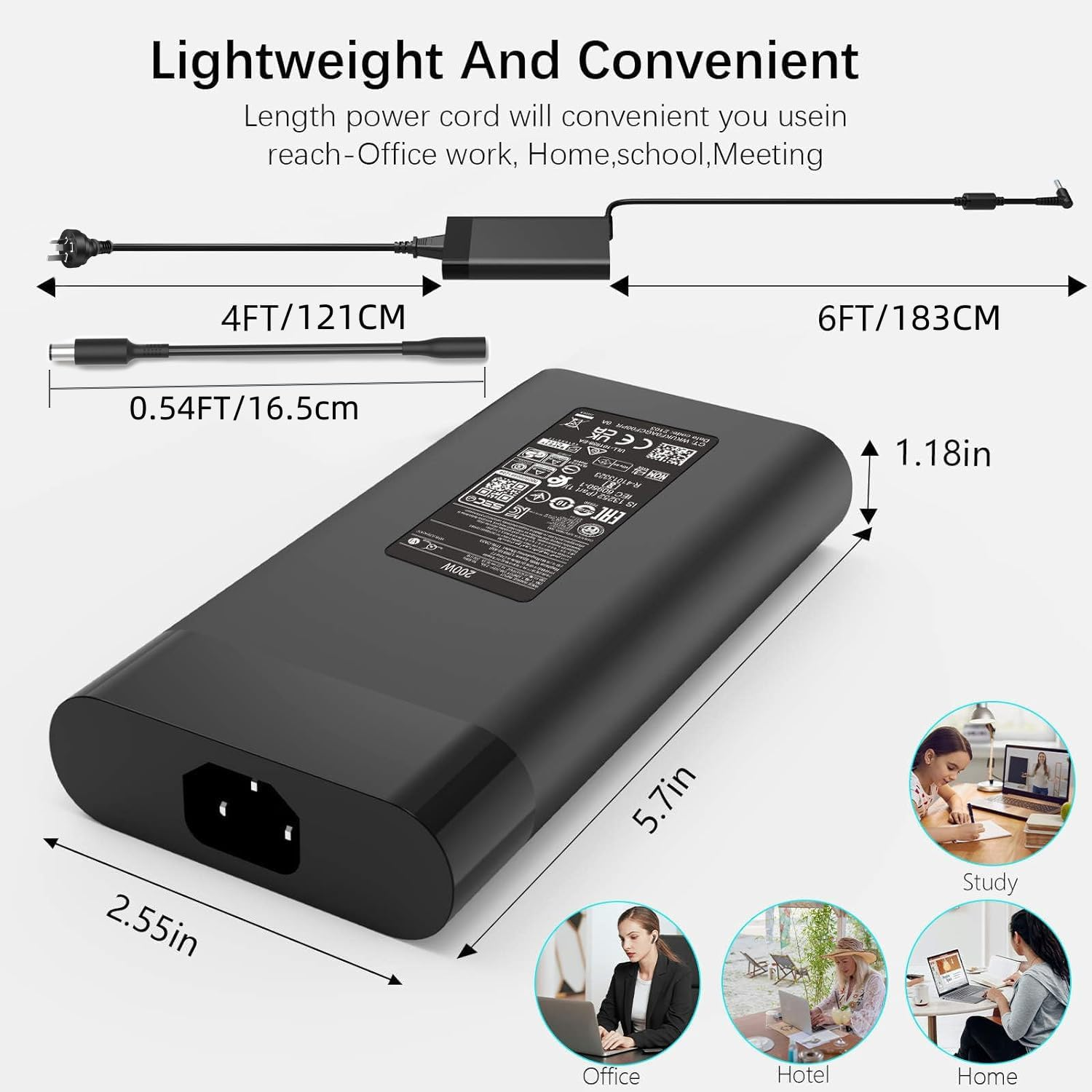 200W Laptop Charger AC Adapter 19.5V 10.3A for HP Pavilion Gaming 15 16 17, HP Dock G5 Omen 15 17, HP Zbook G3 G4 G5 G6 G7 G8 15 15T 17 17T,Tpn-Ca03 TPN-DA10 ADP-200HB B Notebook Power Supply Cord