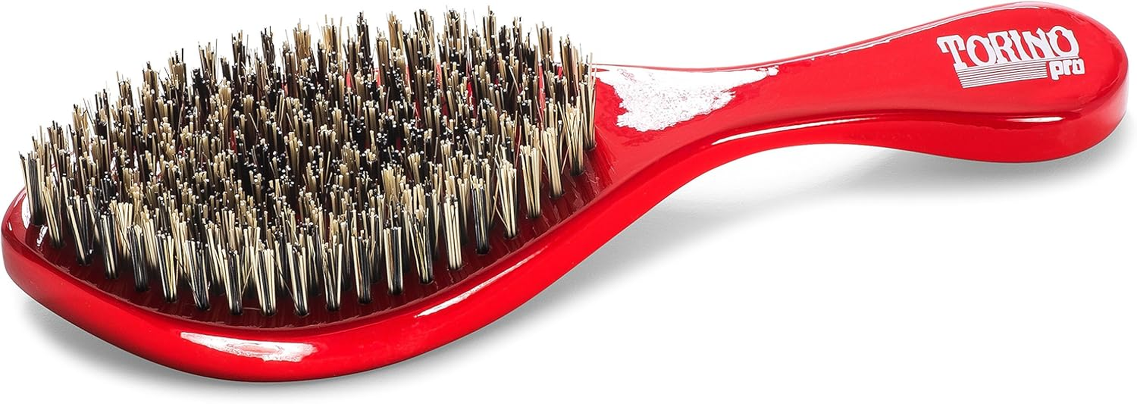 Torino Pro Wave Brush #470 by Brush King - Extra Hard Curve Wave Brush with Reinforced Boar & Nylon Bristles - Great for Wolfing - Curved 360 Waves Brush image number 3