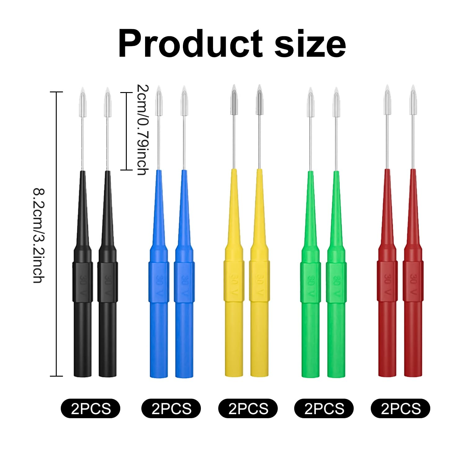 10 Pcs Funcyboo Probe Pin, Test Back Probe Kit 0.7Mm Test Probe Non-Destructive Insulation Wire Piercing Needle Multimeter Test Probe Pins for Banana Socket Tester Car Tester image number 6