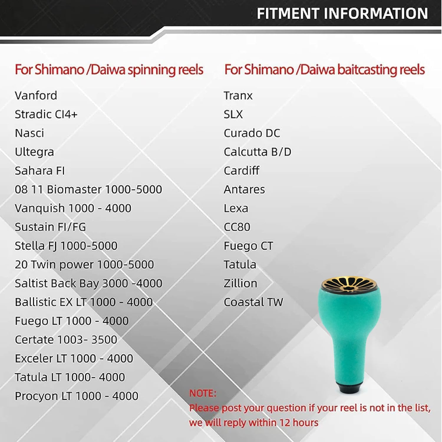 TPE Fishing Reel Handle Blue Power Knob - 27Mm (1.06 Inch) Compatible with Shimano Daiwa Spinning & Baitcasting Reels image number 2