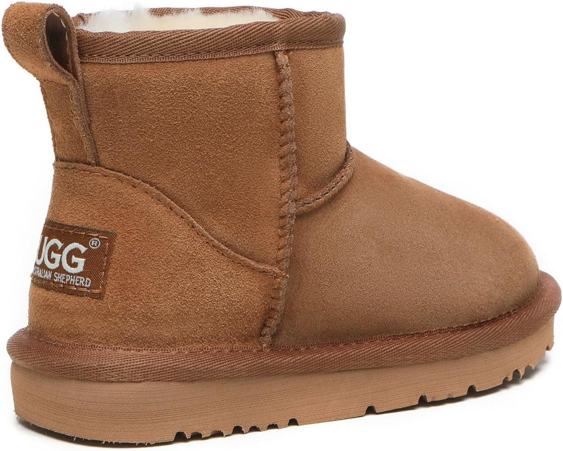 AS UGG Kids Boots Sheepskin Wool Suede Upper Water Resistant Mini Boots Noel image number 7