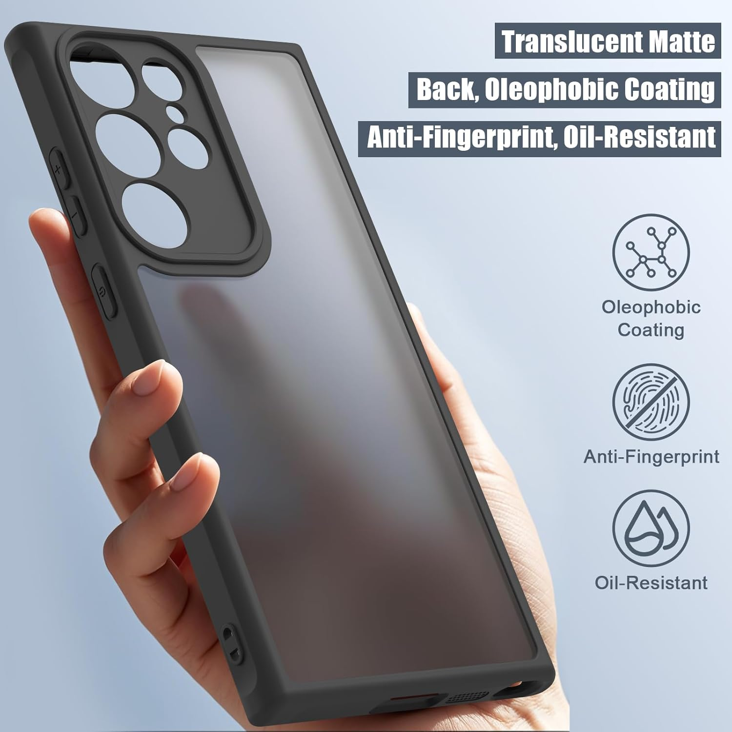 Matte Case for Samsung Galaxy S23 Ultra Case, Shockproof Drop Protection Anti-Fingerprint, Frosted Translucent Back Phone Cover for Samsung S23 Ultra Case 5G - Samsung Galaxy A16 image number 4