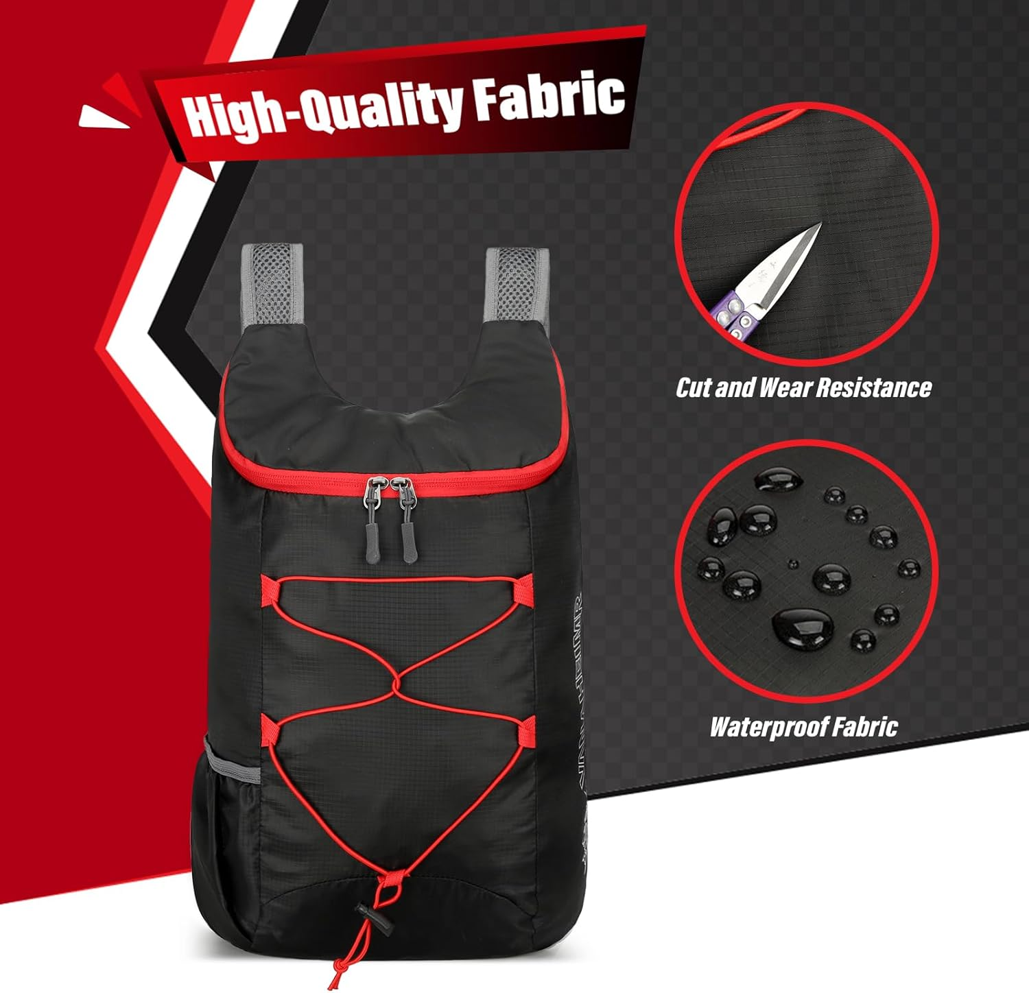 Viiotu 2 Pack Ultralight Backpack Water Resistant Travel Backpack Multifunctional Foldable for Men and Women Camping Hiking Cycling - Black  Grey image number 3