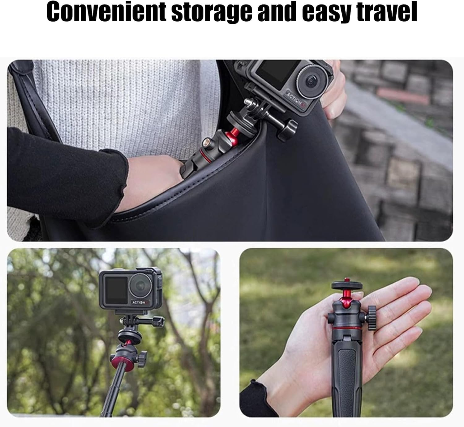 Luzcauwy Extension Pole Tripod, 3-In-1 Mini Selfie Stick Tripod Stand for Iphone, Samsung, Sony RX100 & Canon G7X &ndash; 15Cm Compact Vlogging & Travel Photography Mount (90G)