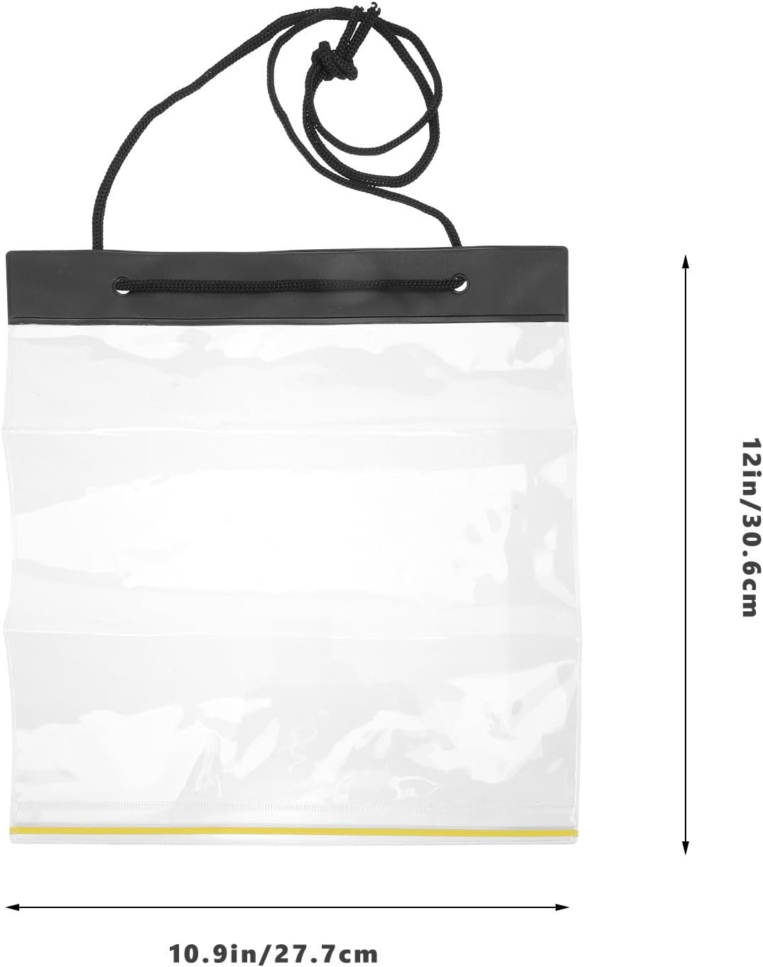 WRITWAA Waterproof Drawstring Map Bag PVC Travel File Organizer Pouch for Outdoor Training and Hiking, Lightweight Office Document Storage Holder, Foldable White S Size image number 3