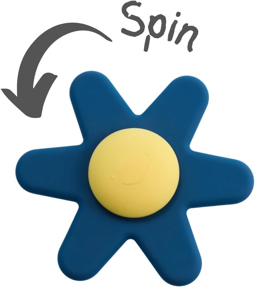 Koala Dream - CA3028B Silicone Daisy Spinner Blue- Spinning Daisy Toy with Suction Base image number 5