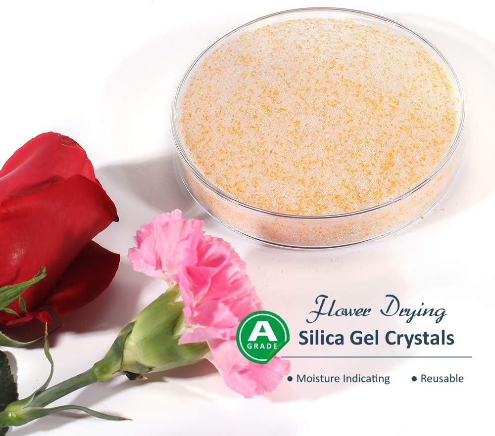 Wisedry Silicagel 2 LBS (0.98Kg) Silica Gel for Drying Flowers, Fine Crystals, Desiccant, Reusable Flower Repellent - Colour Display image number 4