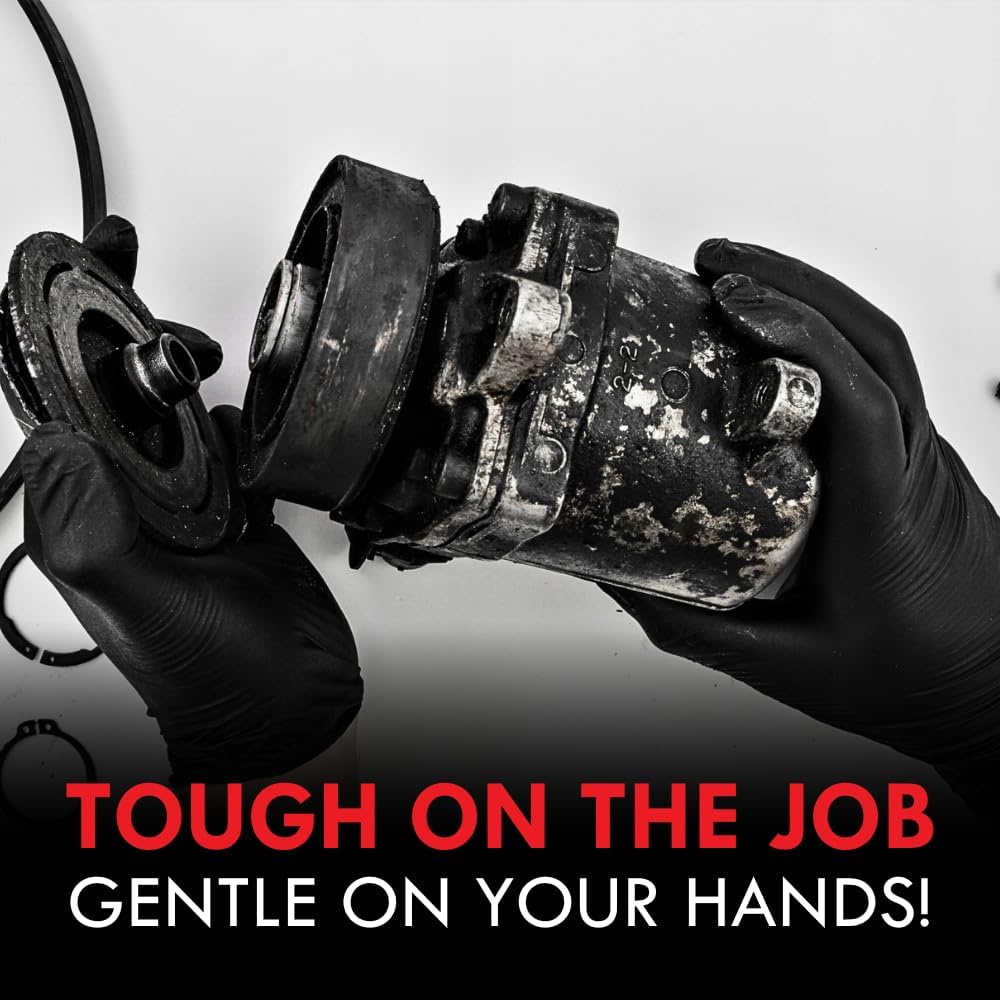 Clara Black Nitrile Powder Free Disposable Gloves Heavy Duty Textured 5.5G 100 Pieces image number 5