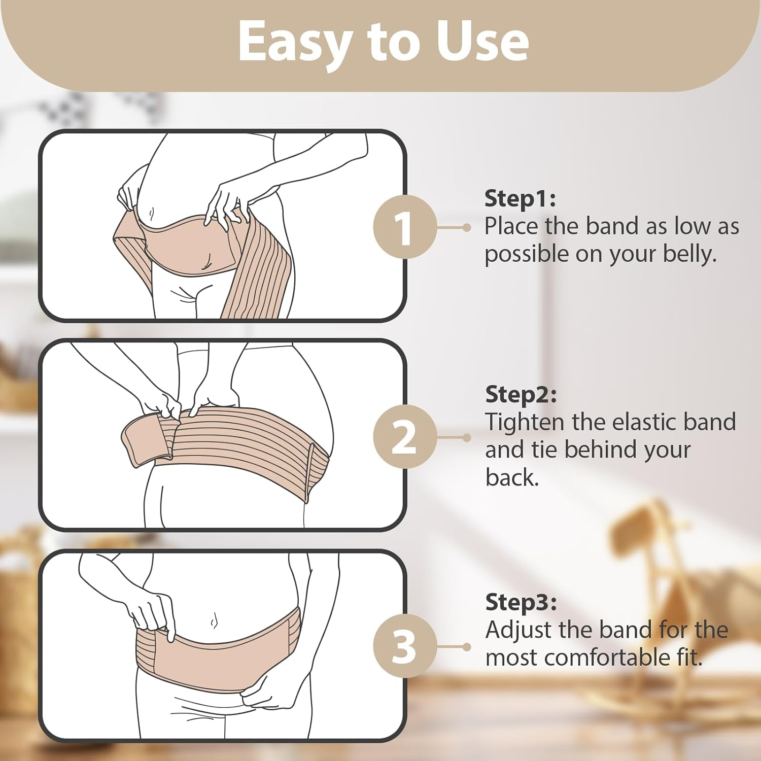 Maternity Belly Support Band, Breathable Mesh, Gentle Compression, Ultra Soft, Pain Relief- Pregnancy Must Haves