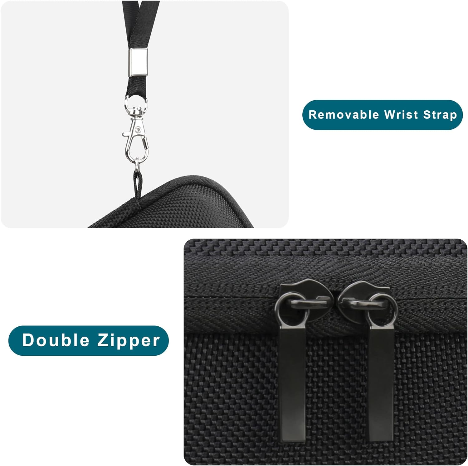 Canboc Carrying Case for Panasonic LUMIX TZ99/ ZS99/ LX10/ ZS80/ ZS100/ ZS70/ ZS200/ ZS60 4K Digital Camera, Point and Shoot Camera Bag, Zipper Mesh Pocket Fits USB Cable, Batteries, Black - Small-Pink image number 4