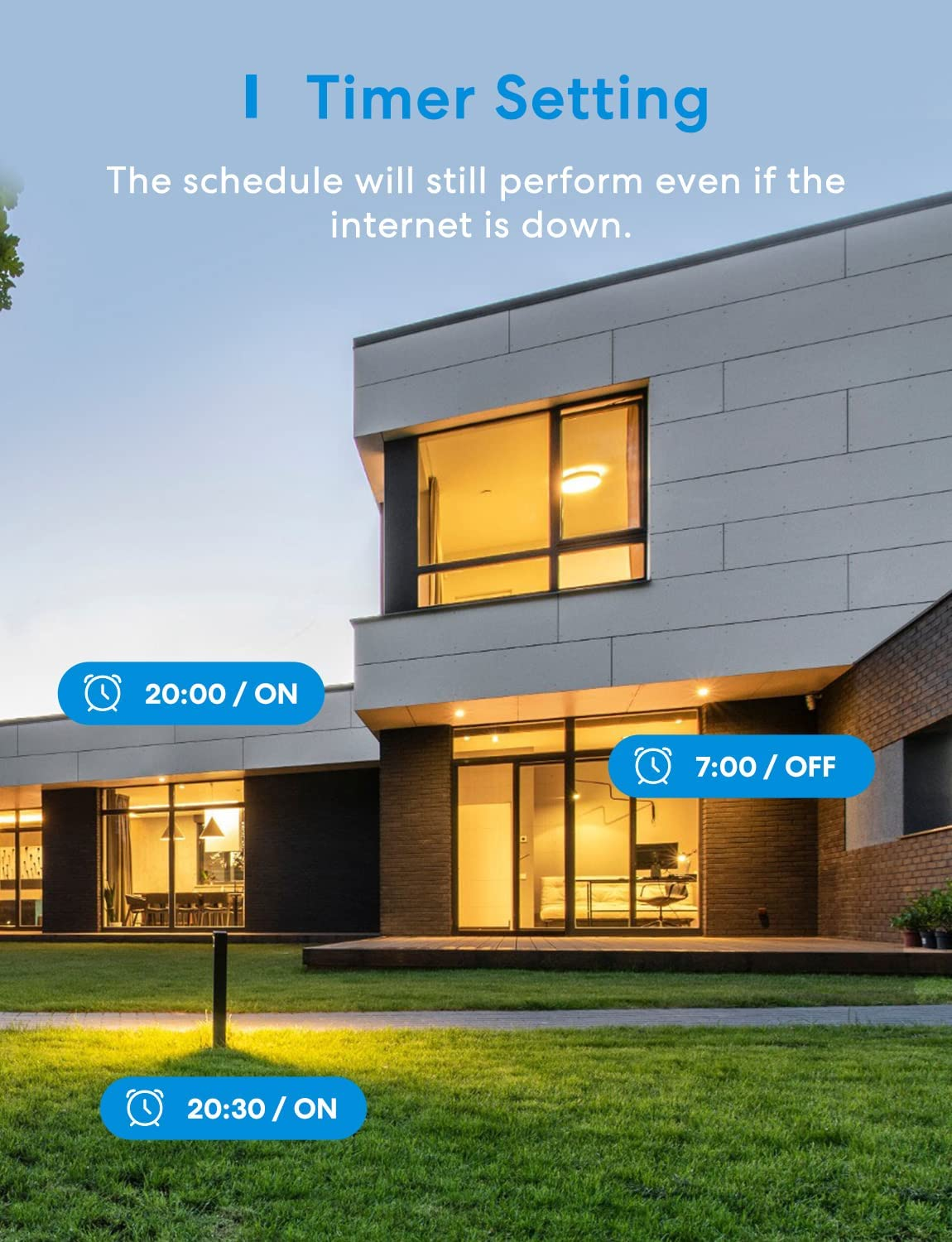 Meross Outdoor Smart Plug Waterproof IP44, 2 Grounded Sockets, Compatible with Apple Homekit Alexa Google Assistant Smartthings, 10A image number 2