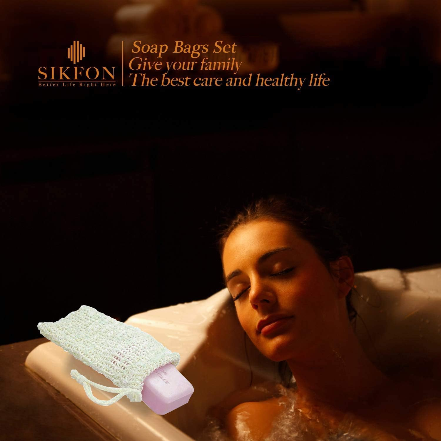 Soap Bag Set, Sisal Soap Bag and Exfoliating Soap Bags Mesh Net Natural Soap Saver Bag with Pouch Holder for Facial Body Cleansing & Foaming Shower Bath (Color Random) image number 5