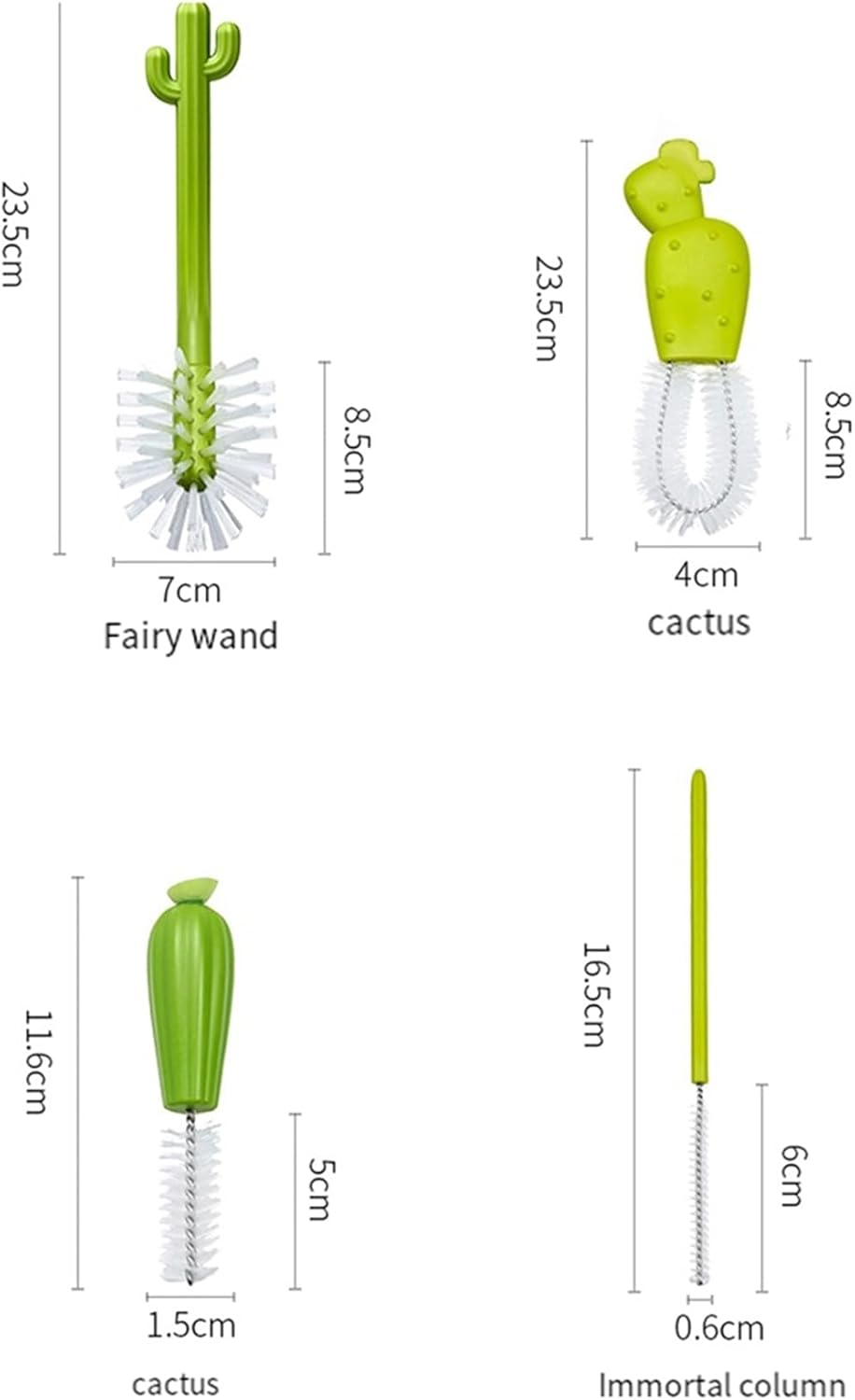 Cactus Bottle Brush, Straw Brush, Multifunctional Cleaning Brush Set, Full-Angle Cleaning 24X9.5Cm