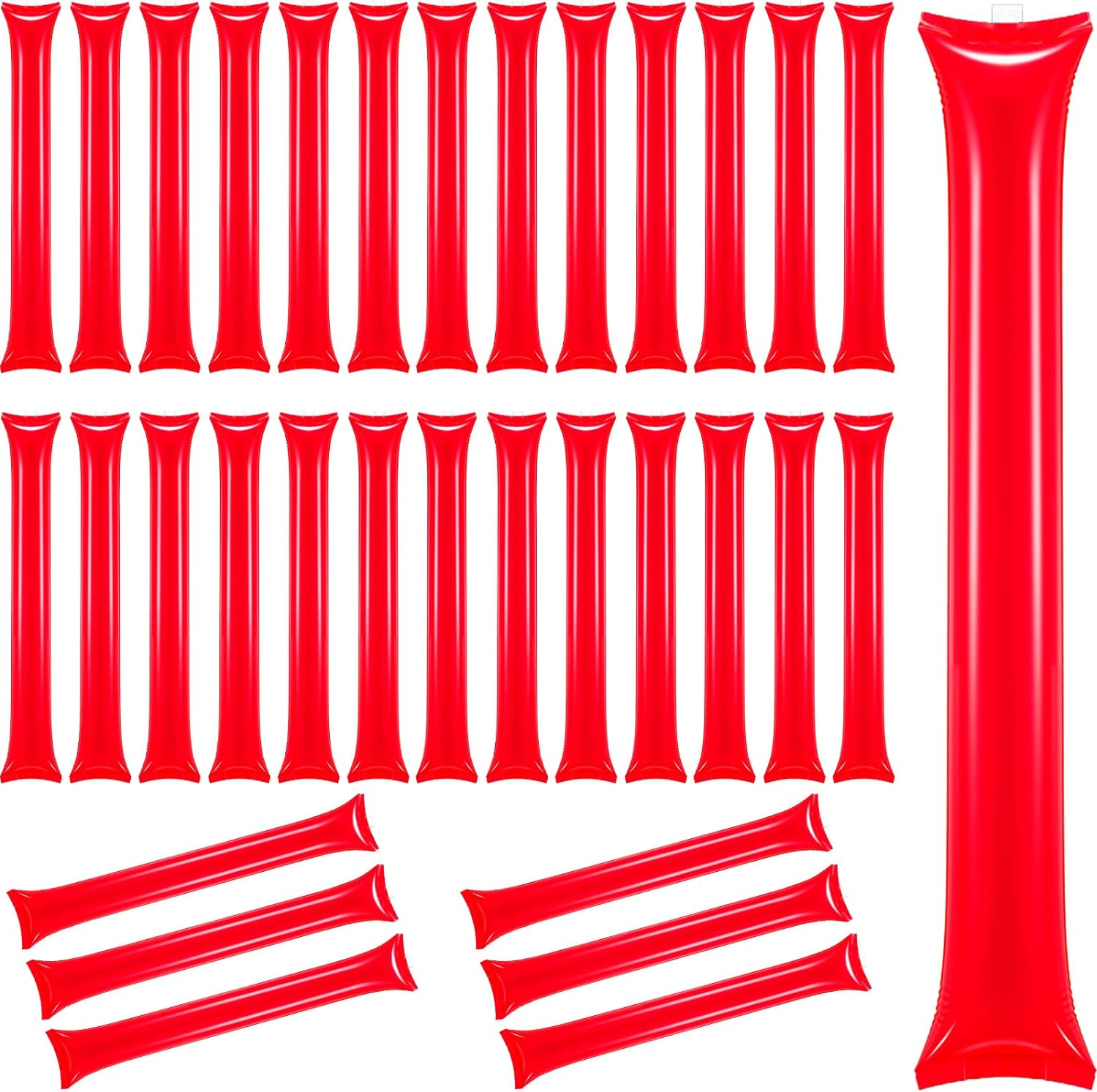 120 Pcs Thunder Sticks Thicken Bam Bam Plastic Cheering Sticks Inflatable Noise Makers for Sporting Events Team Spirit Cheerleading Stick for Sporting Cheers Basketball Football Dance Party