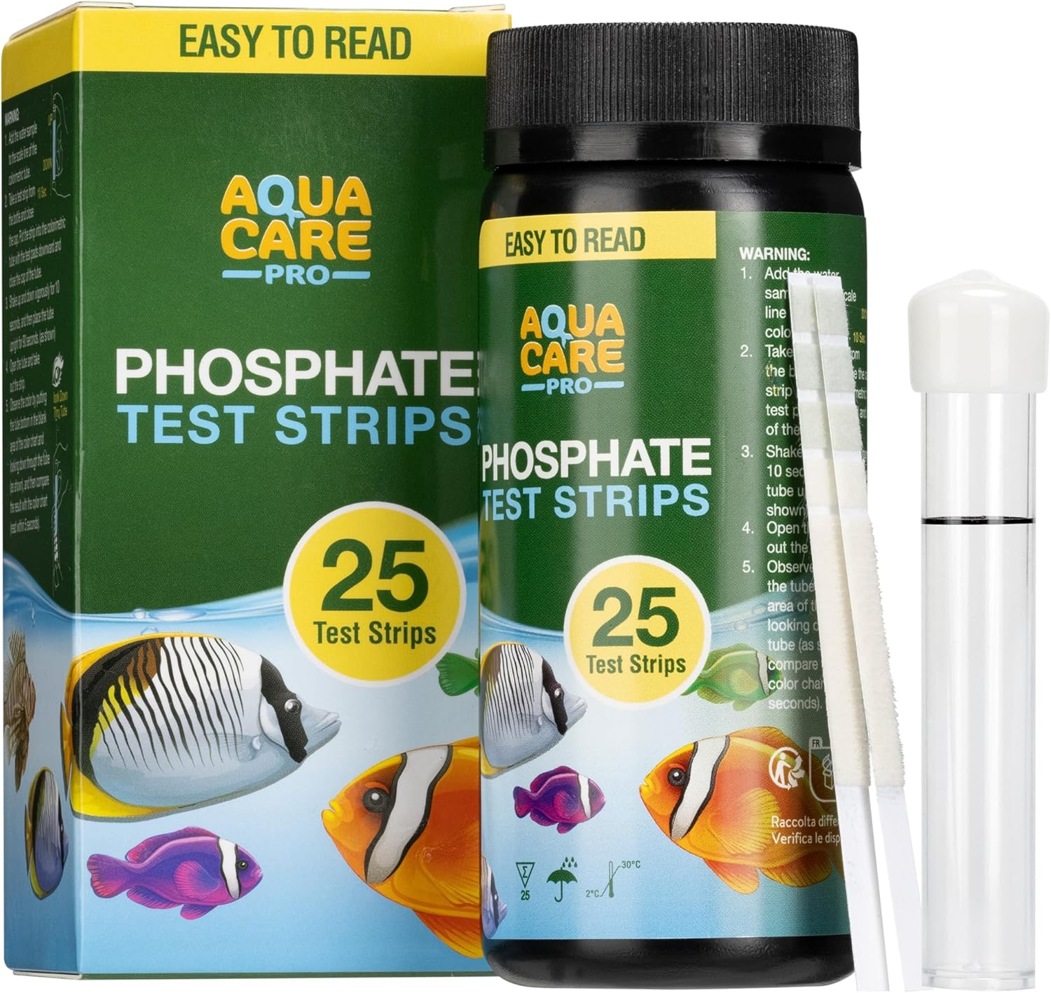 Health Metric Phosphate Aquarium Test Strips - Cold Water Tank Phosphate Testing Kit - Tropical Fish Tank Aquariums or Pond - Aquarium Water Test Kits - for Pools & Spa - 25 Strips image number 1