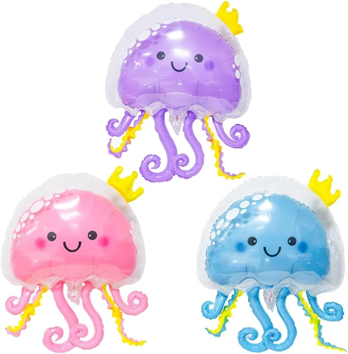 3Pcs 36 Inch Jellyfish Balloons Inflatable Jellyfish Octopus Sea Party Decorations Mermaid Party Decoration for Birthday Supplies Pink Blue Purple Color image number 2
