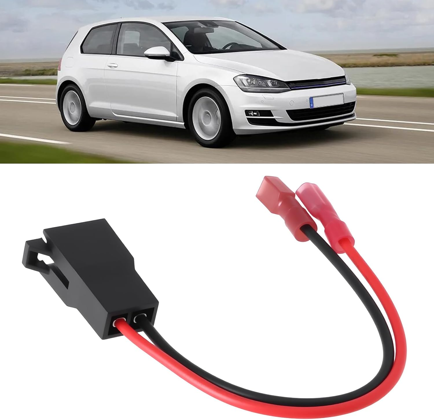 Ecsing 4Pcs 2Pin Car Speaker Adaptor Wire SAC-41005 Compatible with VW Compatible with Skoda image number 3