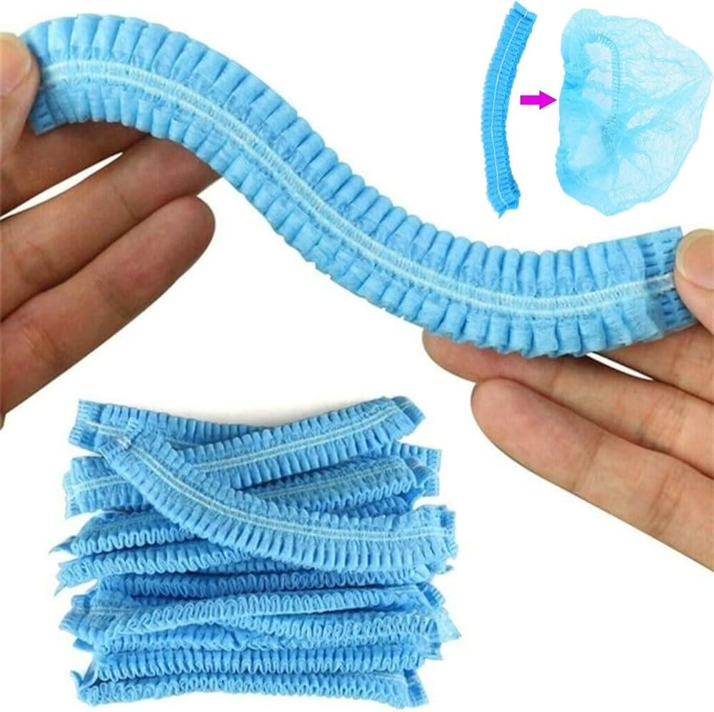 Poemtian 100PCS Disposable Hair Net Caps, Disposable Breathable Fluffy Hat Hair Net Hair Sleeves, Perfect for Sleeping Hair Nets, Hair Nets Food Service,Personal Care