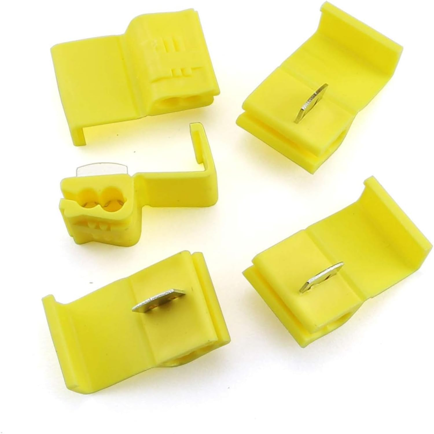 50PCS Solderless Quick Splice Wire Connectors, 12-10 AWG Scotch Lock Snap Electrical Wire Connector (Yellow) image number 3