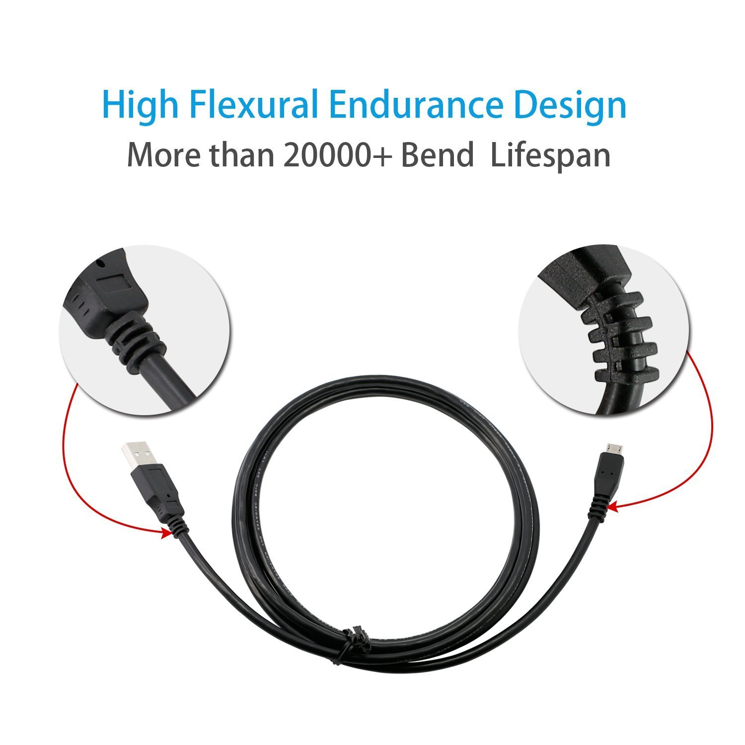 I-Selection Micro USB Charger Charging Cable for Sony Playstation 4 PS4 Controller 0.2M ~ 5M (0.5, Meters) image number 4