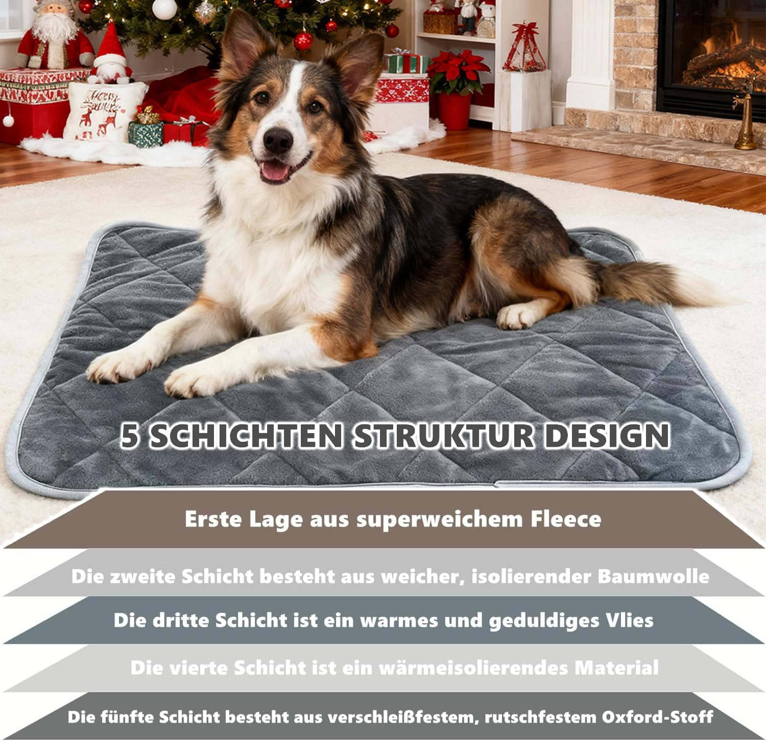 Norhogo Pet Warming Mat, Dogs, Cats, Pets Heat Mat, Dog Mat, Winter Dog Blanket, Self-Heating Blanket for Cats, Puppies, Travel, Camping, 40 X 50 Cm (Navy Blue) image number 5