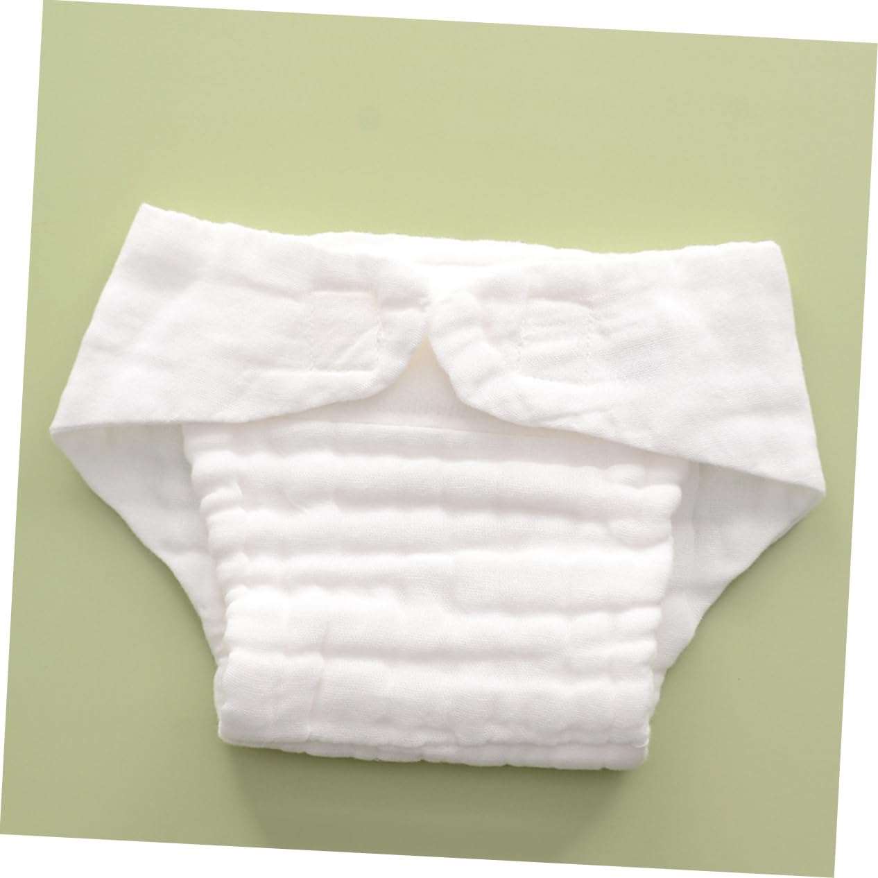 5Pcs Reusable Cotton Baby Nappy Insert Liners White Size M 3-9 Months 5.5-10Kg Breathable Absorbent Diapers Toddler Swim Diaper Liners Suitable for Potty Training and Infant Cloth image number 5