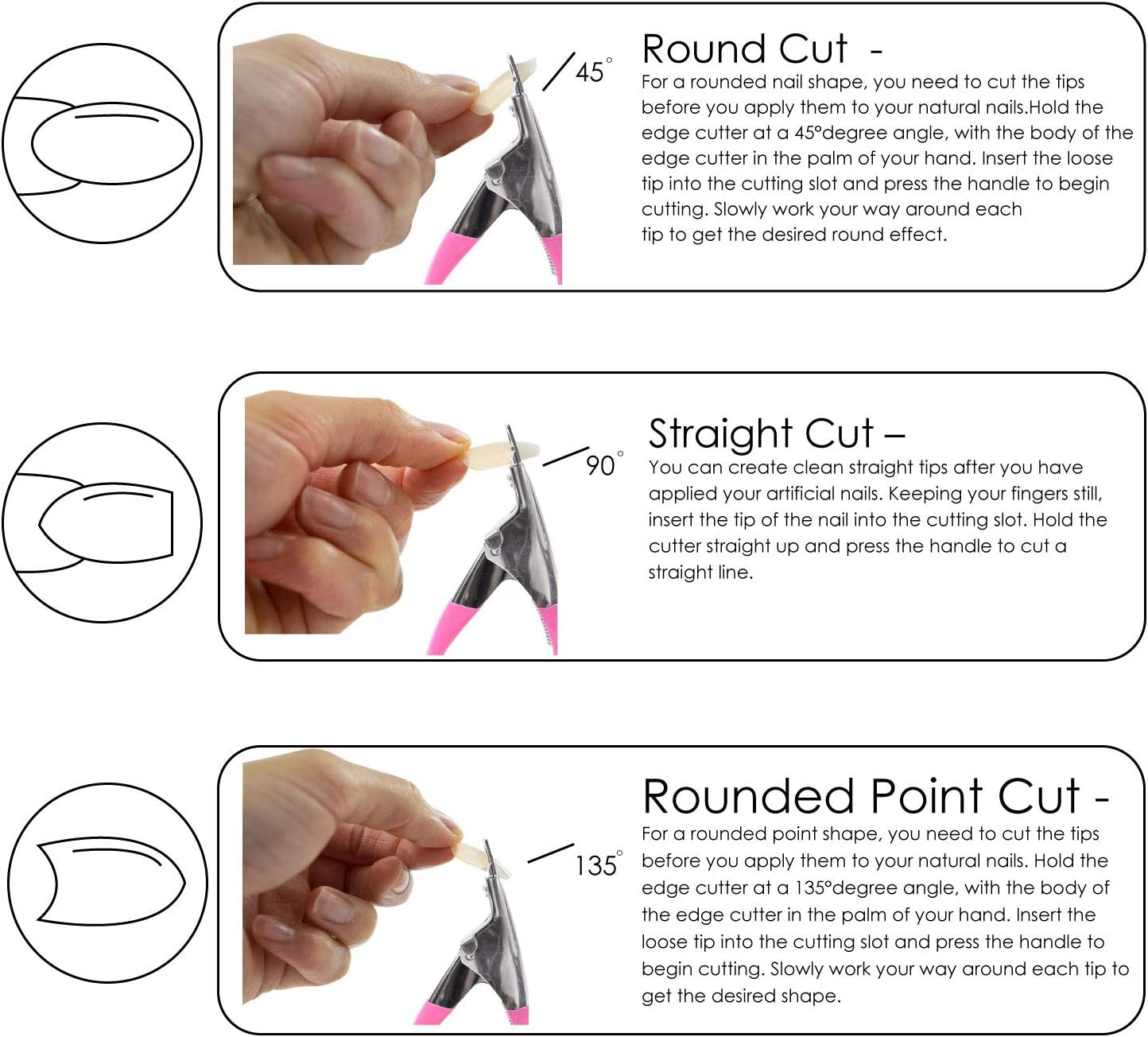 TRIXES Acrylic False Nail Tip Clipper Cutter Pink image number 1