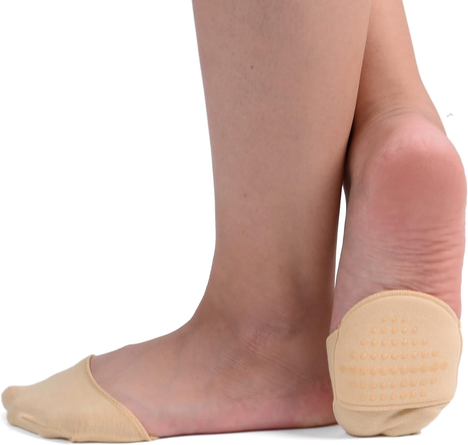 Flammi 6 Pairs Women'S Cotton Toe Cover with Padding Toe Topper Liner Socks Non-Skid Bottom