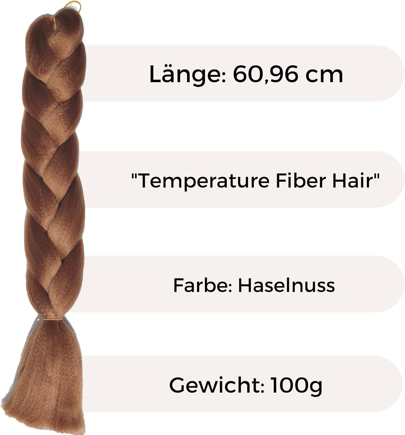 Synthetic Hair for Braiding in Hazelnut - Braids Extensions Rasta Hair - Xpression Hair - Copper image number 4