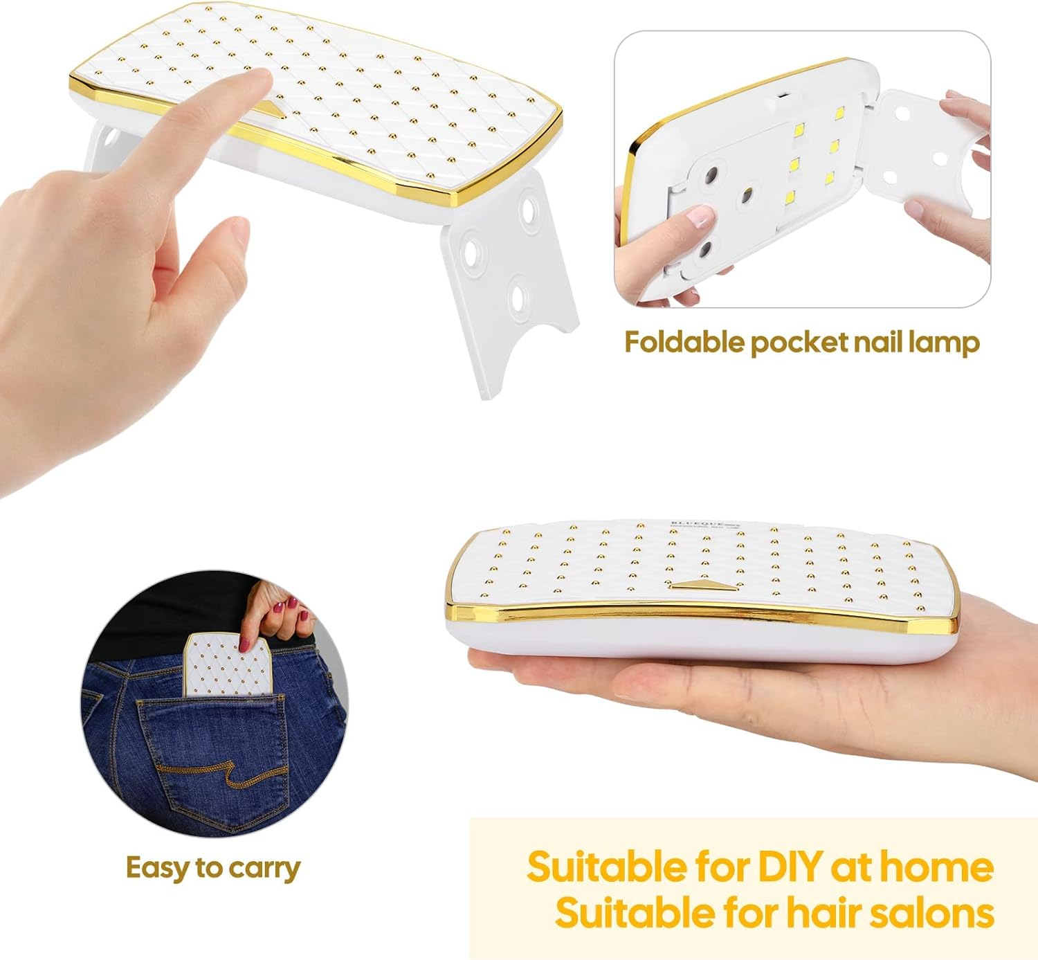 Zalati Nail Lamp 36W UV LED Light Foldable Portable Curing Lamp for Gel Nails Quick Drying Nail Art image number 5