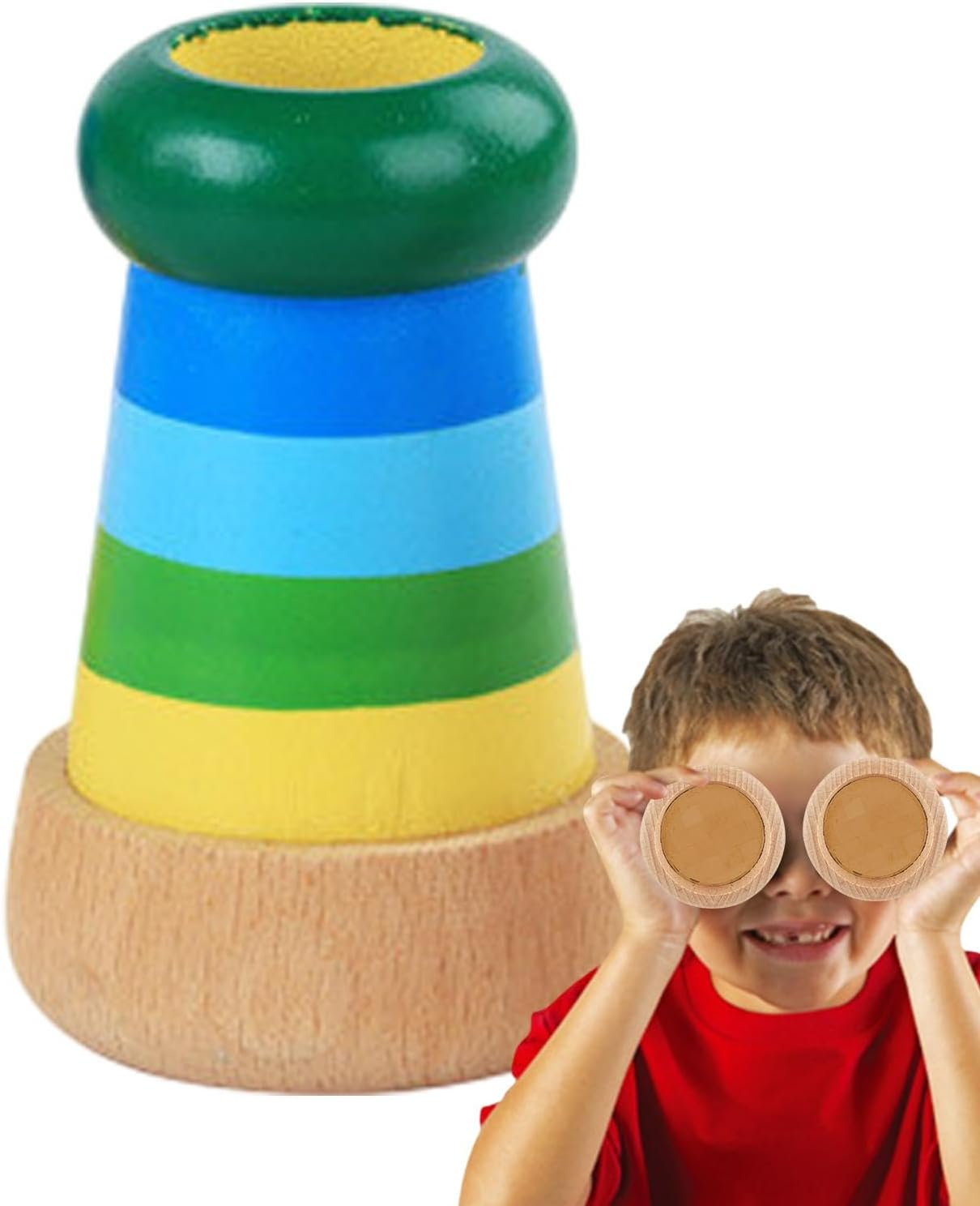 Wood Kaleidoscope | Rotating Kaleidoscope Toy Wooden,Rotating Kaleidoscope Toy Wooden for Boys and Girls image number 1