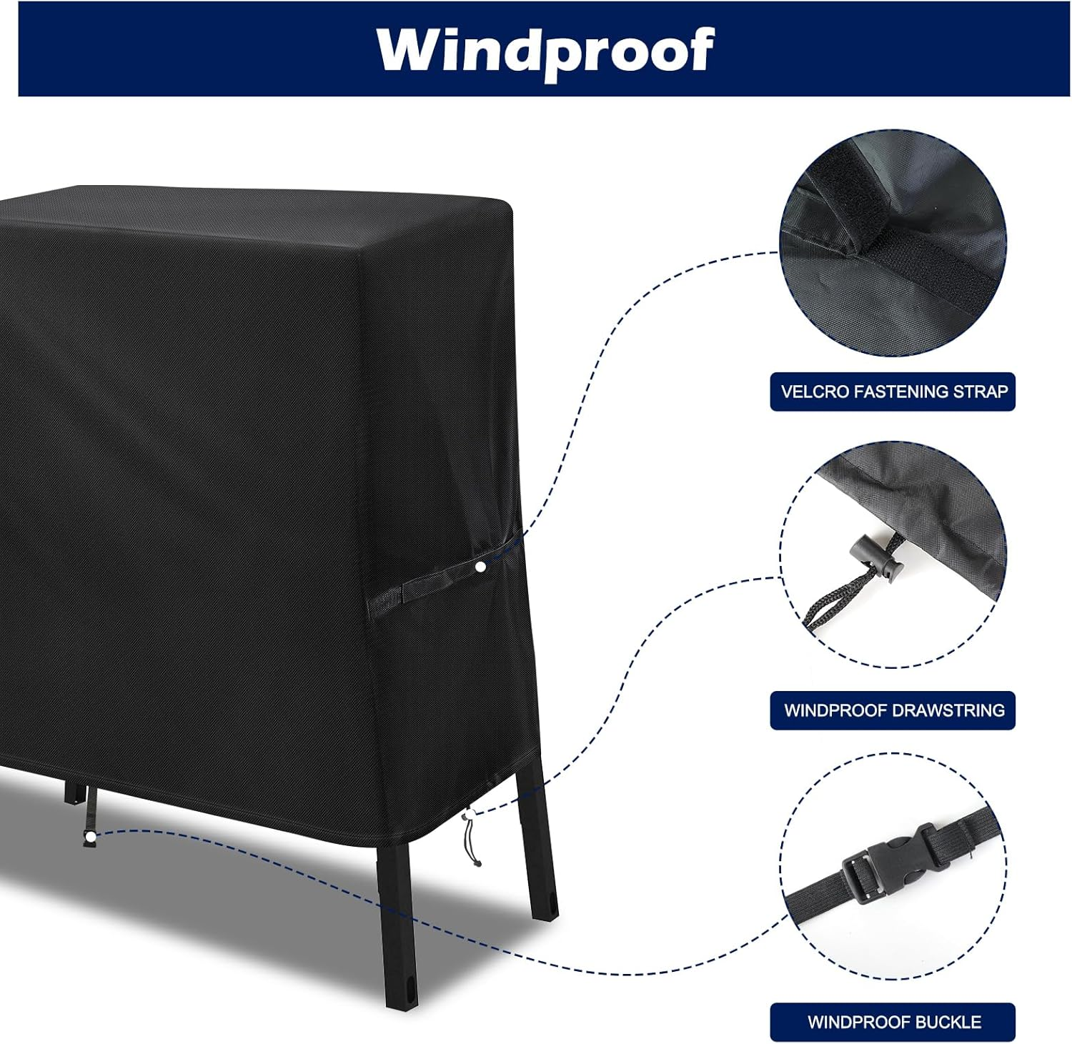 Griddle Grill Cover for Blackstone 22 Inch and 17 Inch with Hood and Stand, Waterproof UV Resistant Rip-Proof Material Griddle Cover - Black(Cover Only) image number 3