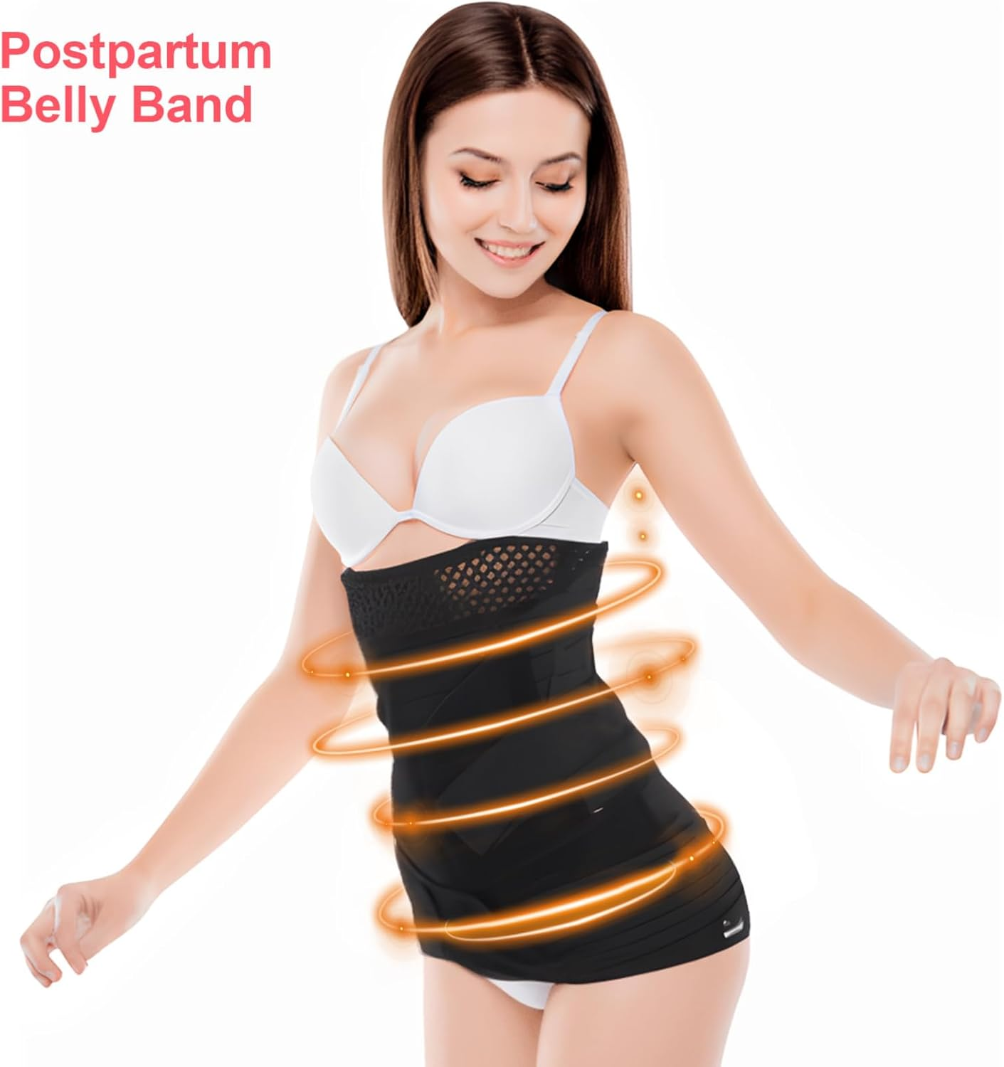 POPETPOP Postpartum Belly Band Waist Trimmer Girdle for Women Closure Comfortable Compression for Postpartum and Support image number 4