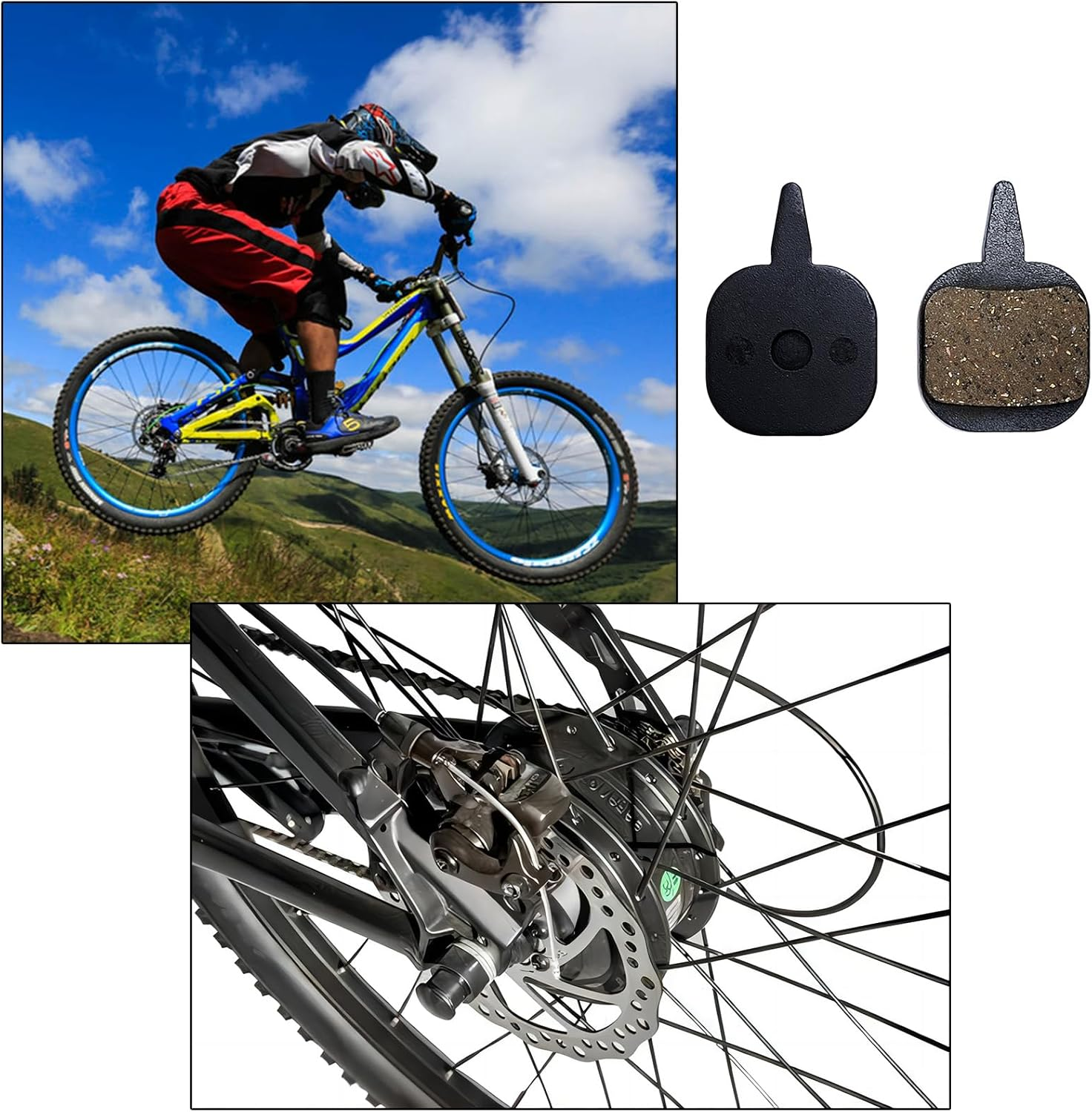 4 Pairs Bicycle Bike Disc Brake Pads Resin Semi-Metallic 4Mm Thickness Compatible with Tektro IO Mountain Bike Replacement Parts Set image number 4