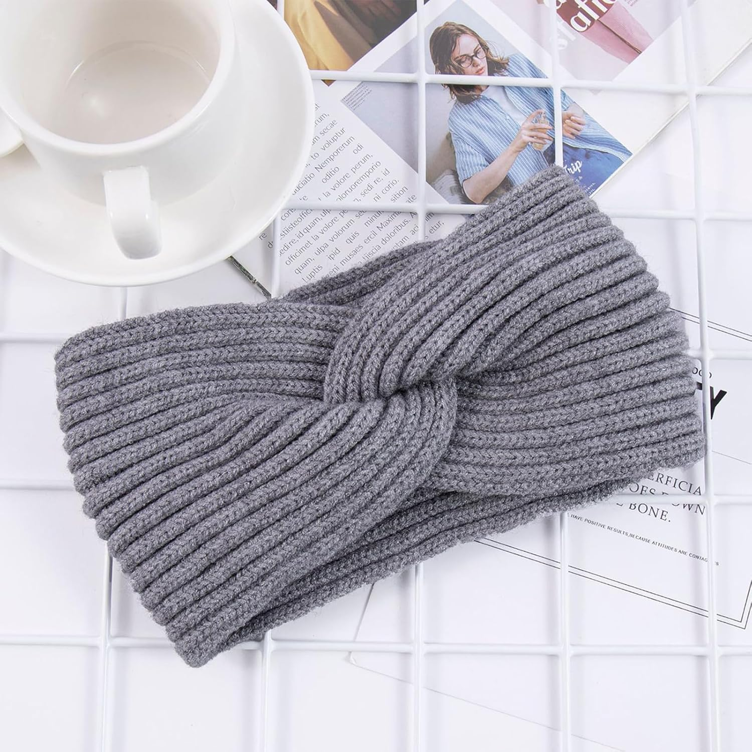 1 X Headbands for Women, Women'S Hair Band, Headband Children Girls, Hair Bands, Autumn Winter Headband Women, Turban, Hair Wrap, Headband, Crochet Elastic, for Yoga, Running, Sports (White)