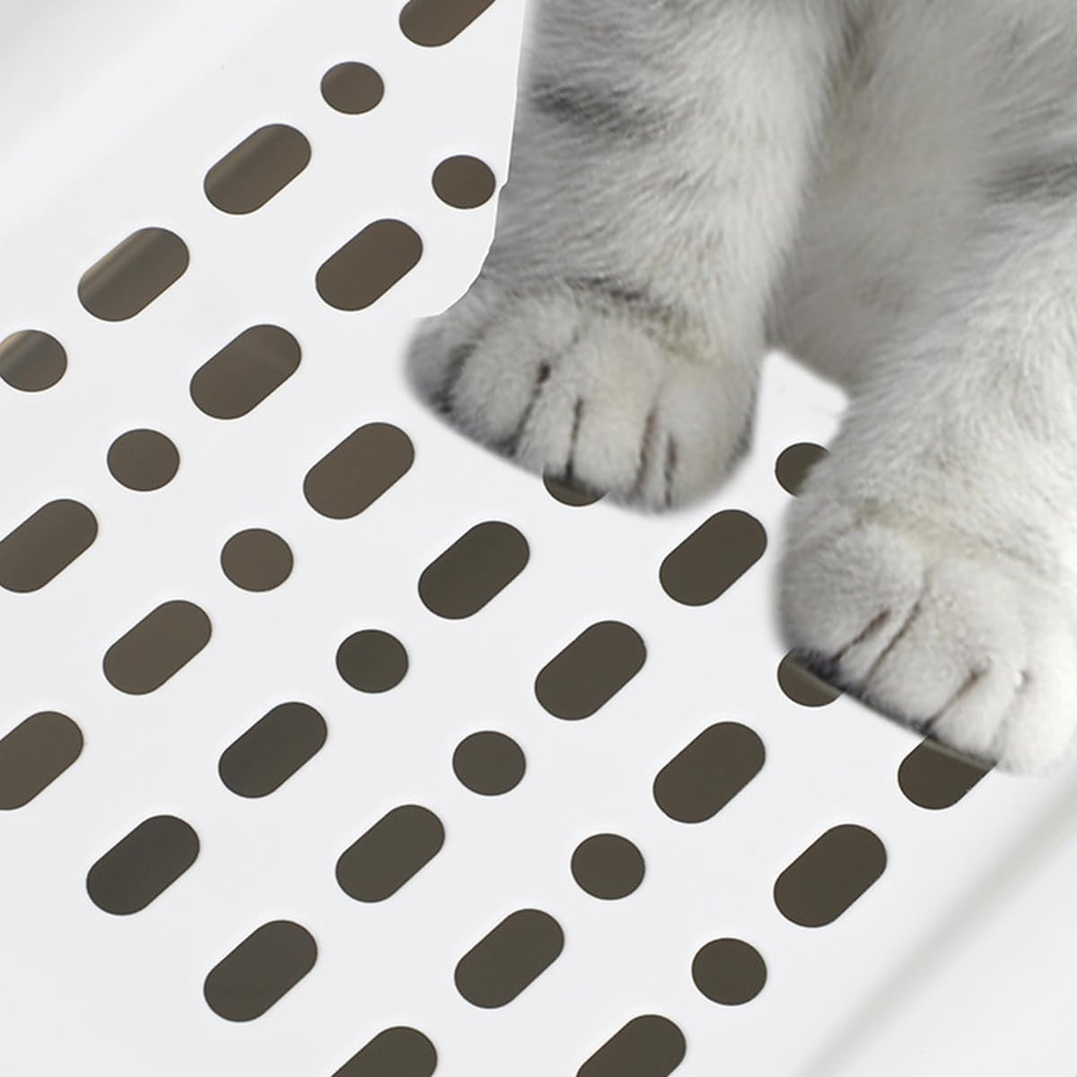 AIMALL Large Hooded Cat Litter Box with Two-Way Door, Enclosed Kitty Tray, Pet Toilet, Covered Design for Privacy, Easy Clean, Grey, 20 X 15 X 15 Inches image number 5