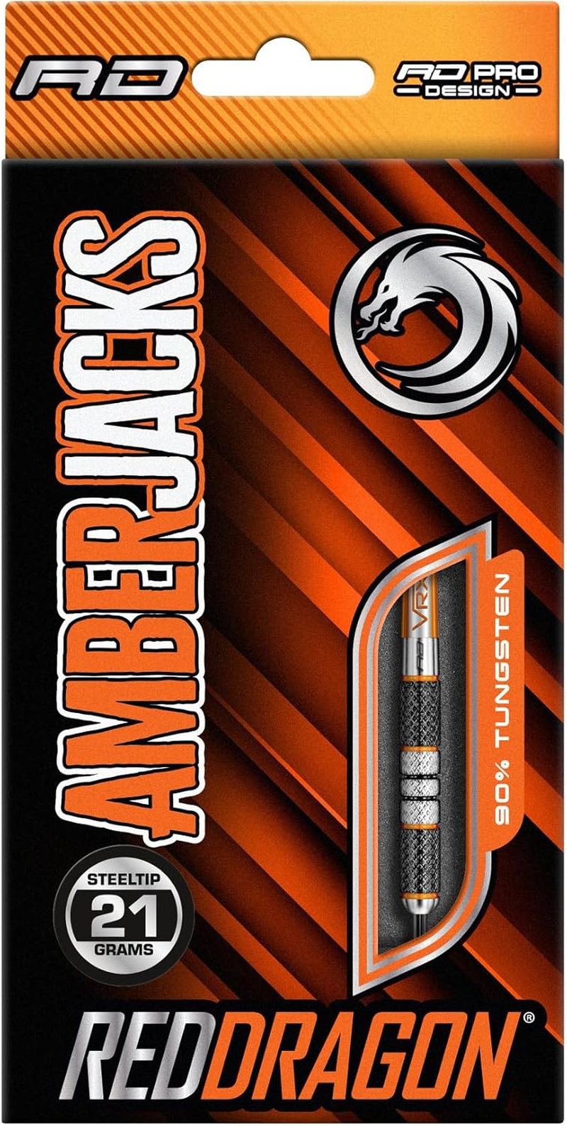 RED DRAGON Amberjack 21G, 22G, 23G, 24G or 25G Tungsten Darts Set with Flights and Stems