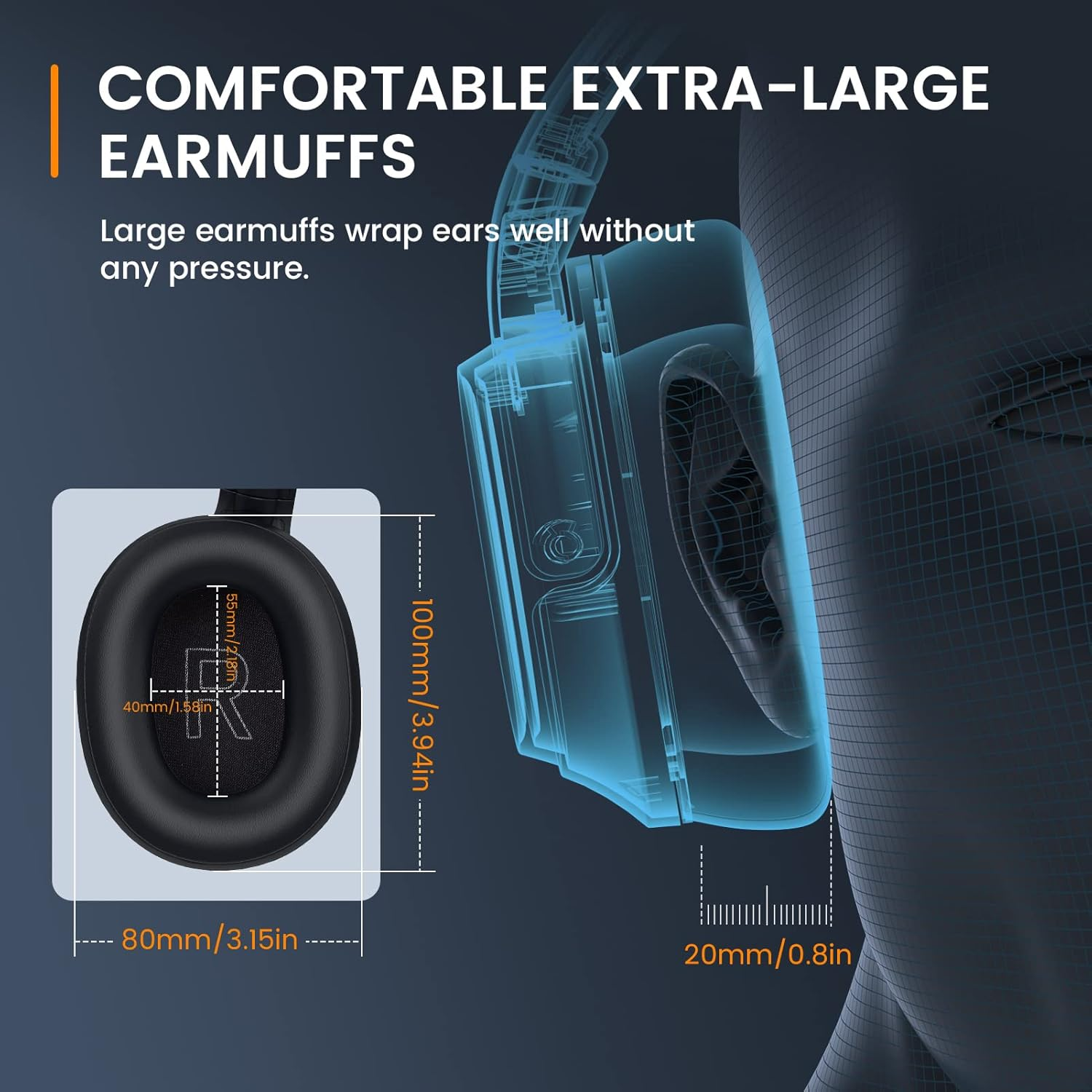 Bluetooth Headset for PC, Wireless Computer Headphone with Ai-Powered Environmental Noise Cancelling Microphone & 2.4G USB Dongle, 55H Playtime, over Ear Comfort Office Headset for Work, Laptop, Zoom image number 6