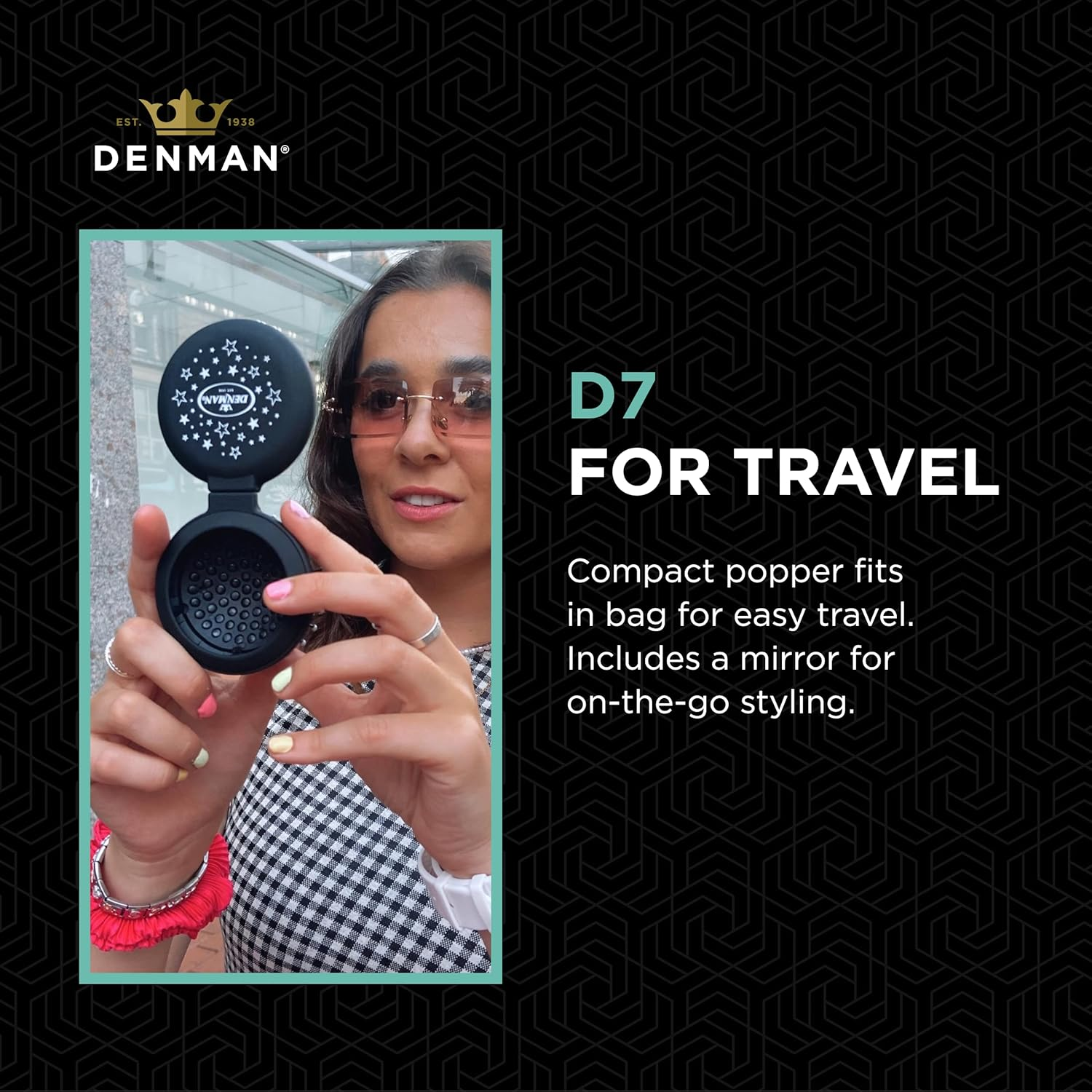 Denman D7 Compact Popper Hairbrush, D007EBSR image number 5