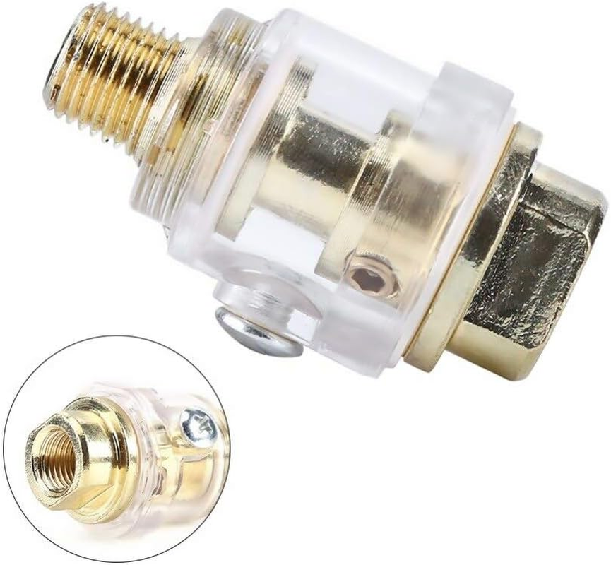 Oiler Lubricator SENRISE Inline Oiler Mini Brass Automatic Oiler for Air Compressor Pipe Tool (1/4" BSP)