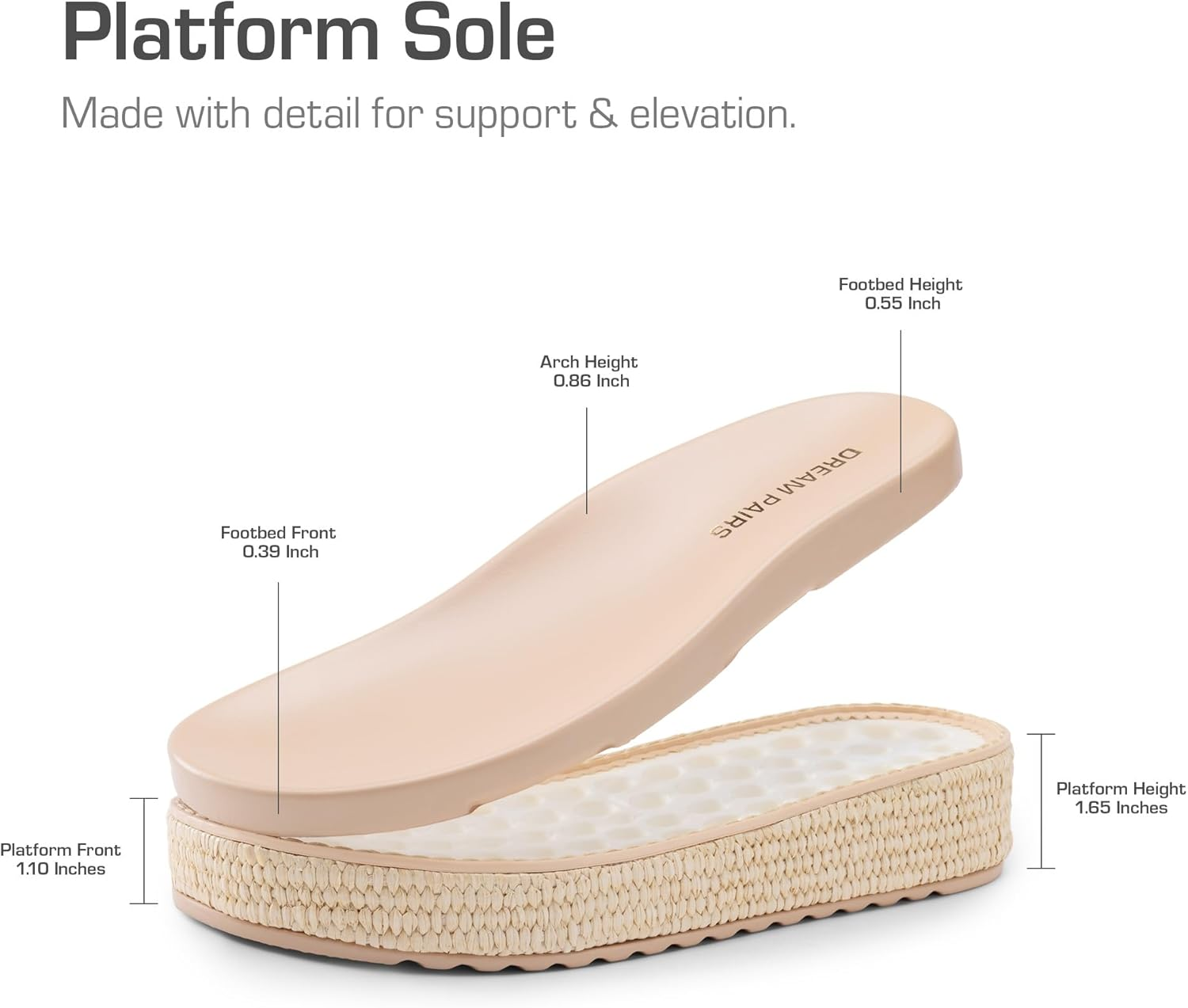 DREAM PAIRS Women'S Low Wedge Sandals Comfortable Arch Support Platform Open Toe Casual Dressy Flat Summer Sandals with Adjustable Straps image number 6