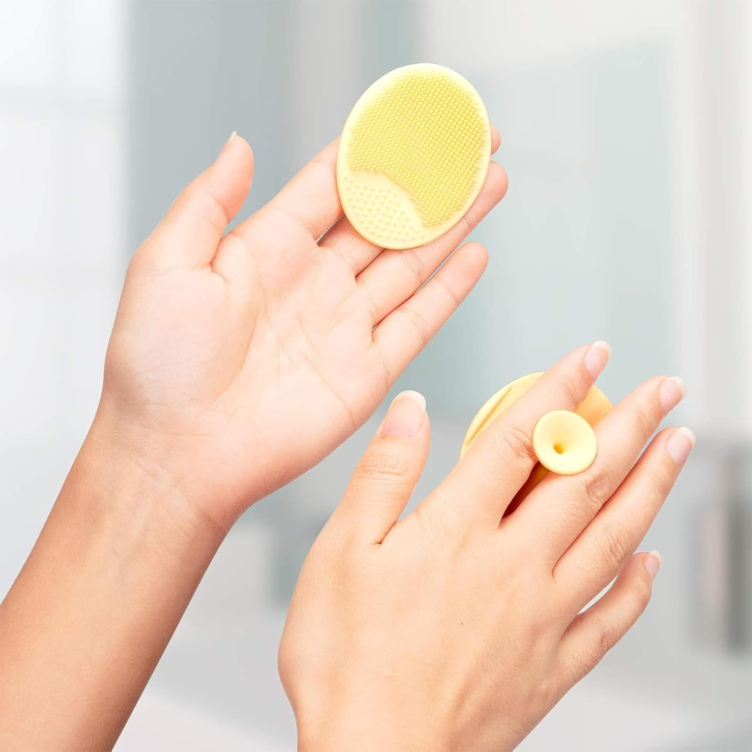 Suytvenxau 4 Pack Face Scrubber, Soft Silicone Facial Cleansing Brush, Gentle Exfoliator and Cradle Cap Brush, Anti-Slip Silicone Face Scrubber for Deep Cleaning and Blackhead Removal image number 4